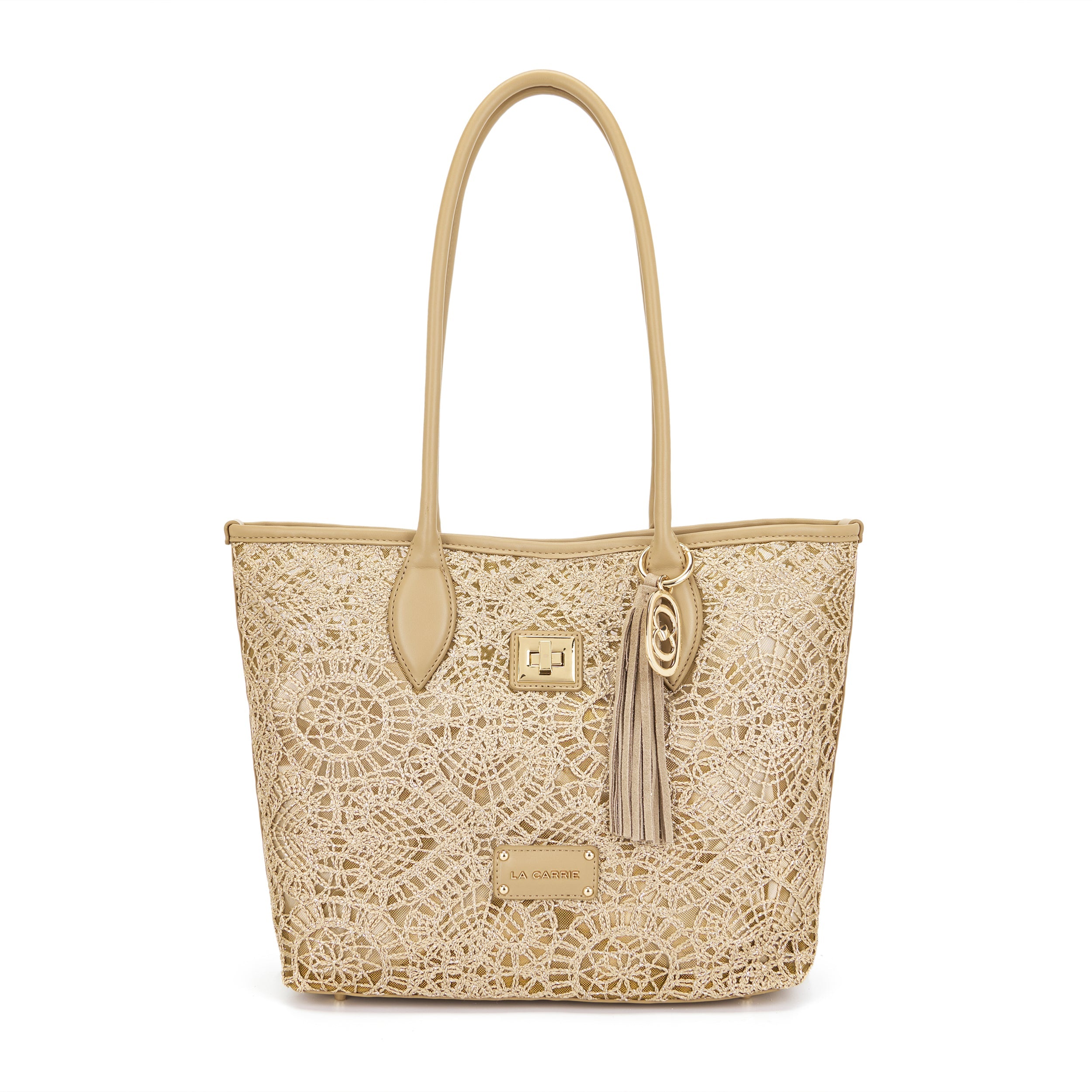 La Carrie Versailles sac shopping beige brodé