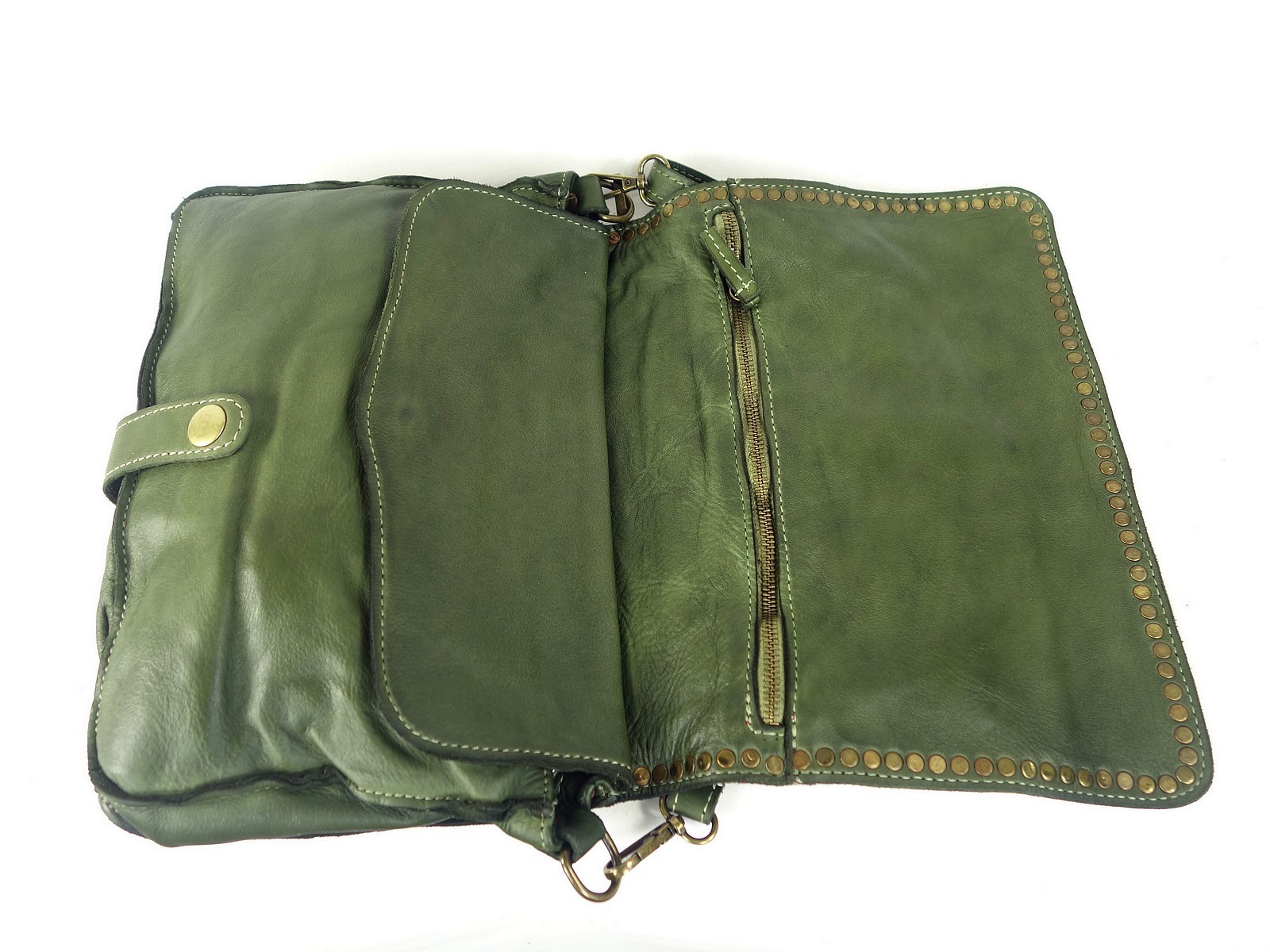 Collection Esprit Cuir Gena pochette cuir vert kaki