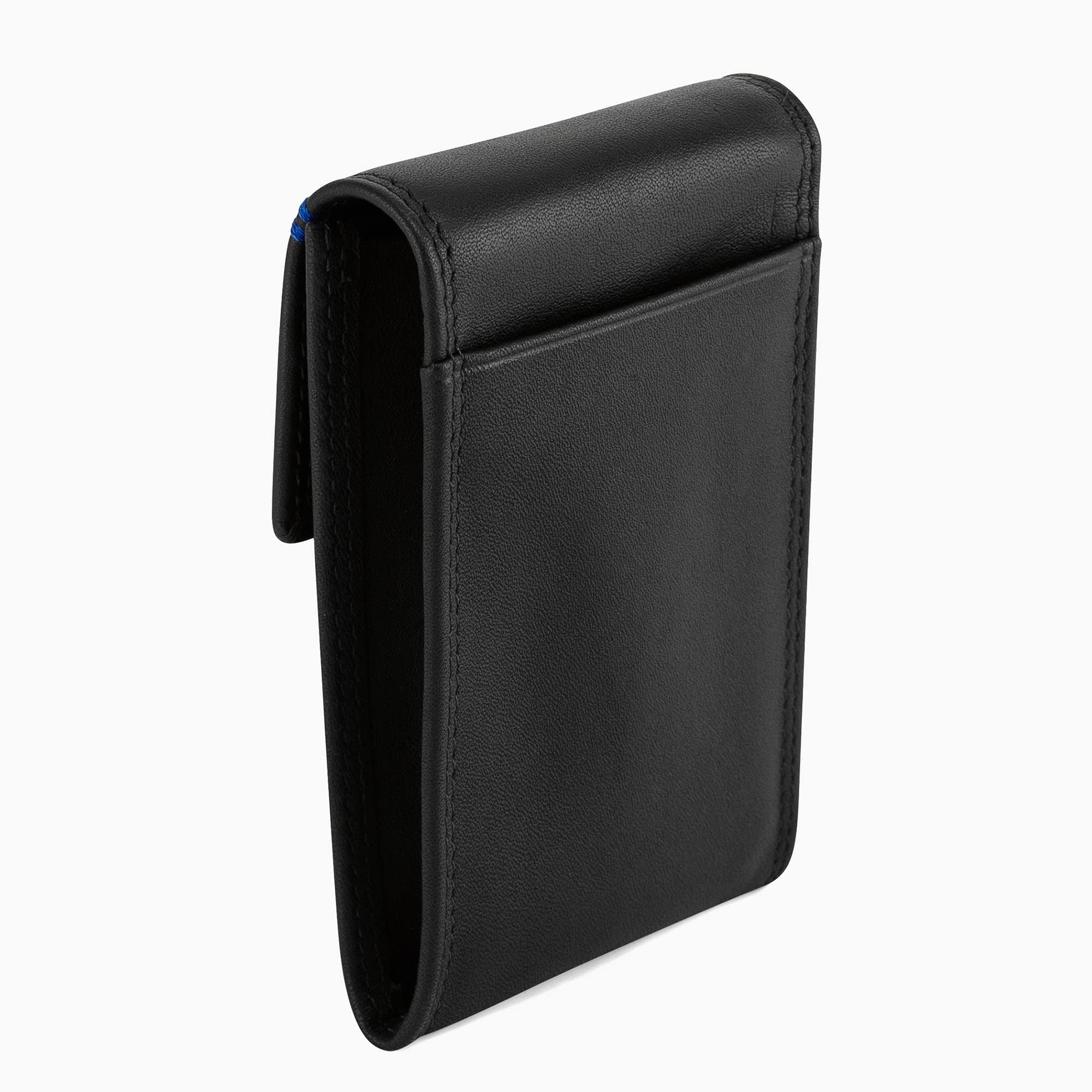 Le Tanneur étui clés cuir lisse noir bouton pression homme