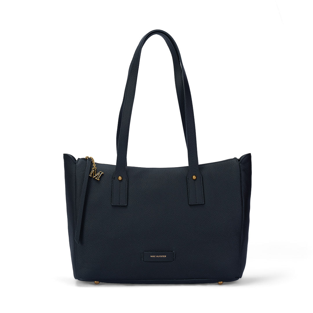 MAC ALYSTER Giulia sac cabas cuir daim chocolat