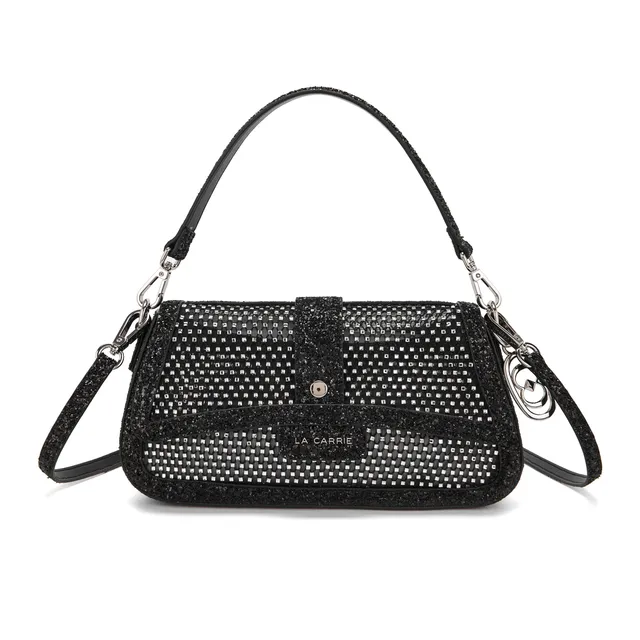 La Carrie Night Edition sac bandoulière noir maille glitter