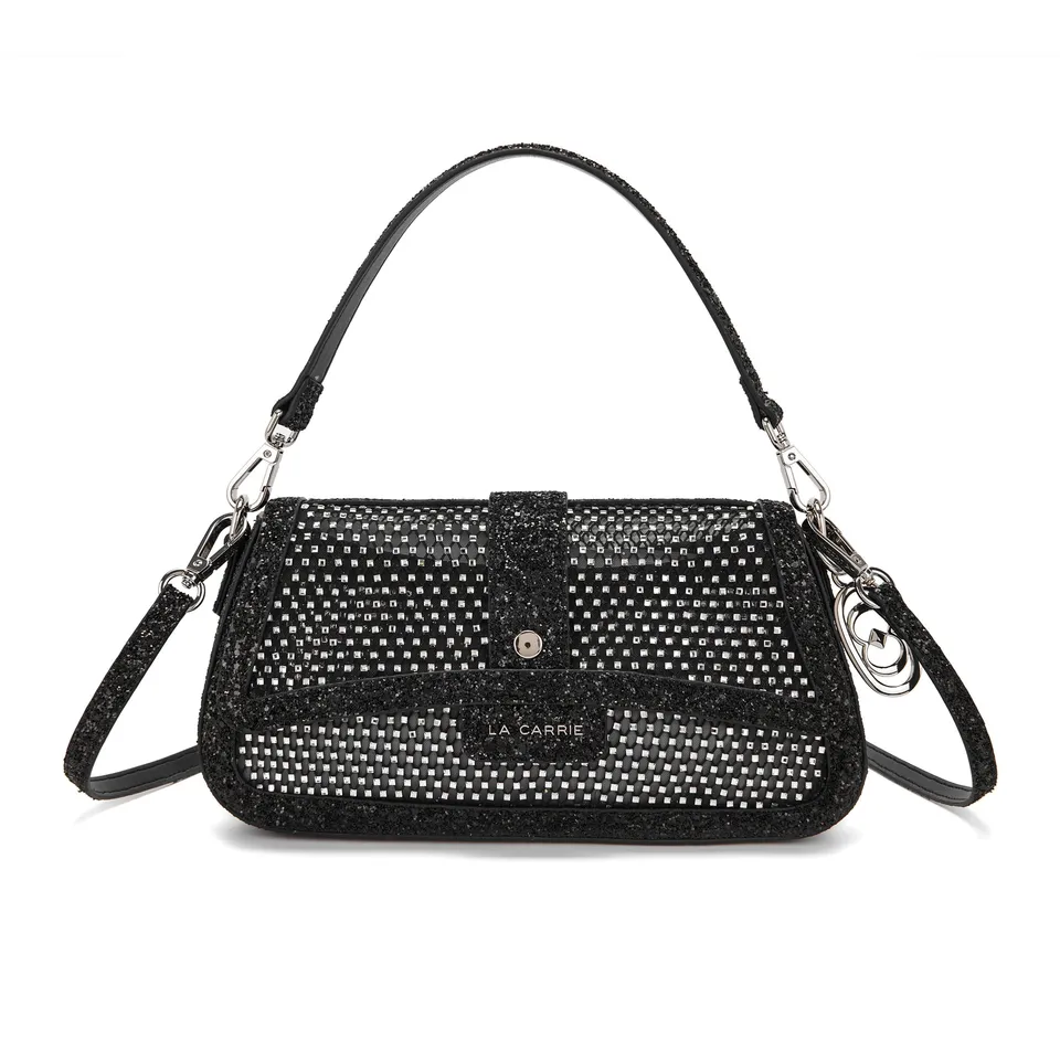 La Carrie Night Edition sac bandoulière noir maille glitter