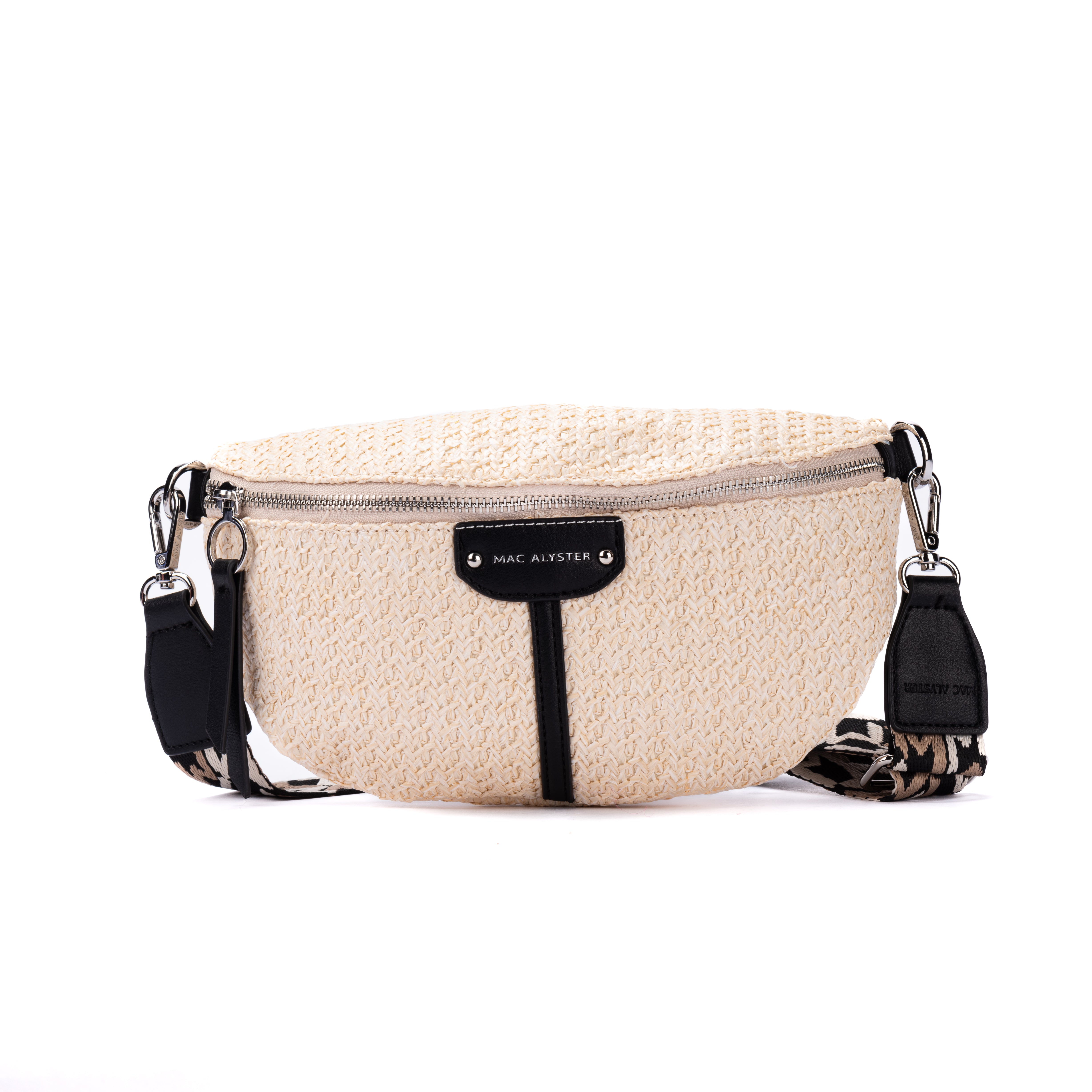 MAC ALYSTER Capsule sac banane noir paille