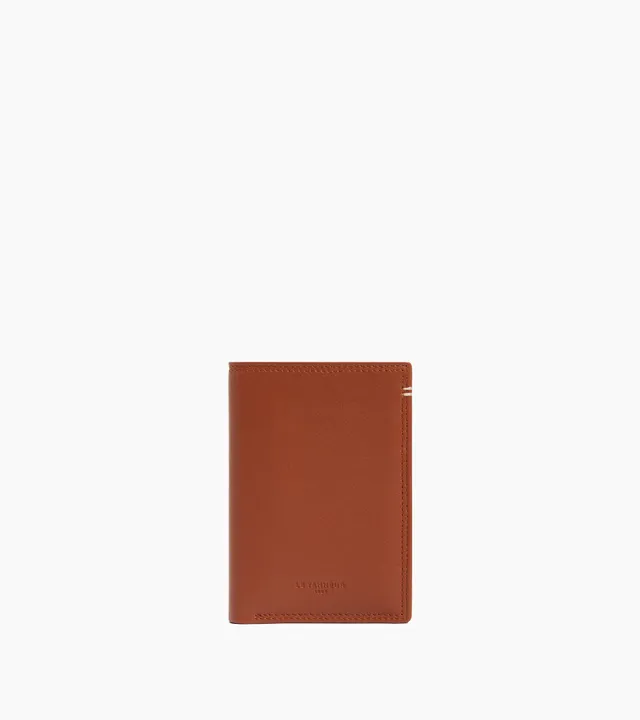 Le Tanneur Martin porte-cartes cuir lisse Mahogany Sand RFID