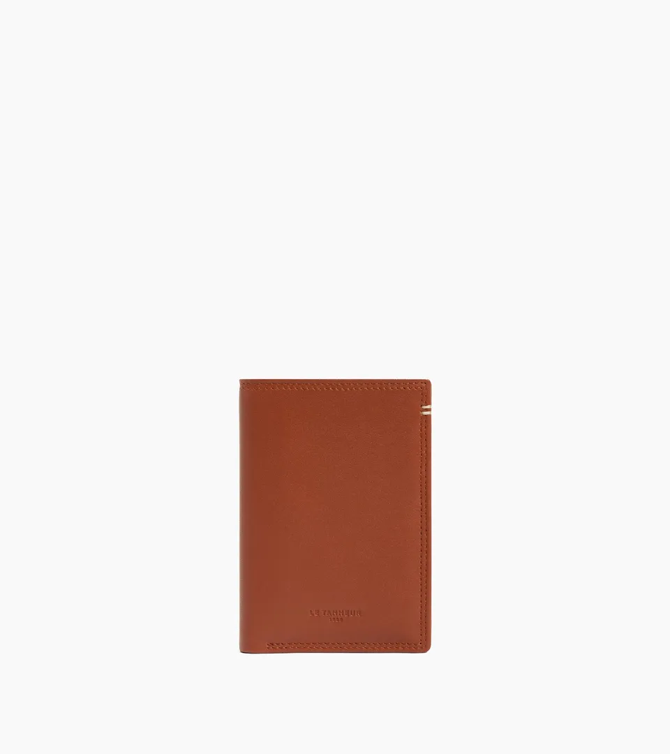 Le Tanneur Martin porte-cartes cuir lisse Mahogany Sand RFID