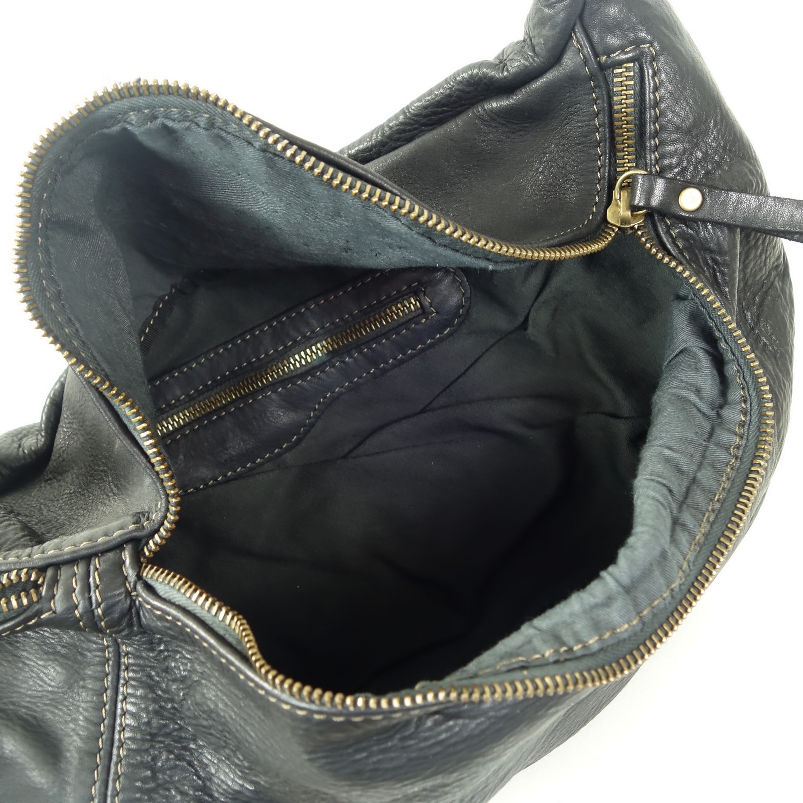 Collection Esprit Cuir OLIVER sac banane cuir noir XL vintage