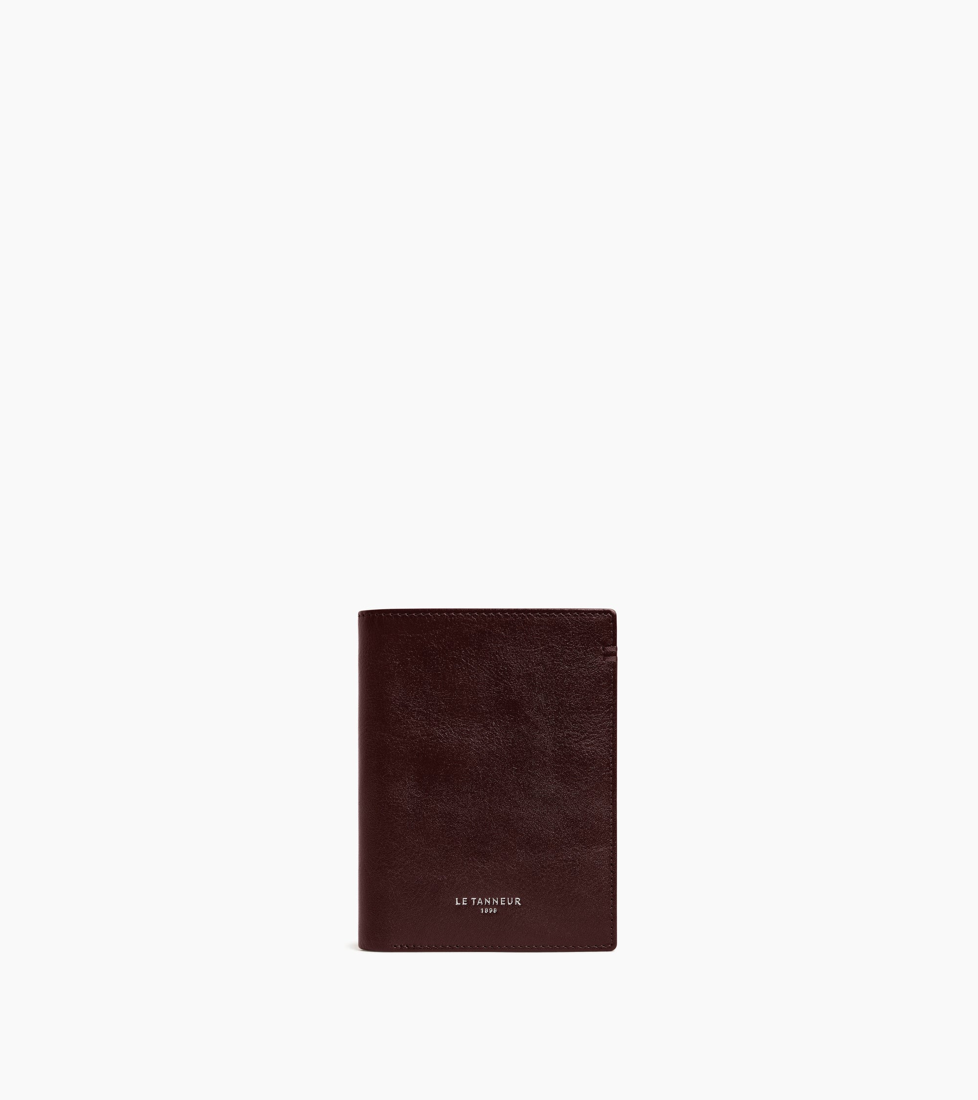 Le Tanneur Lucien portefeuille cuir huilé rouge vertical