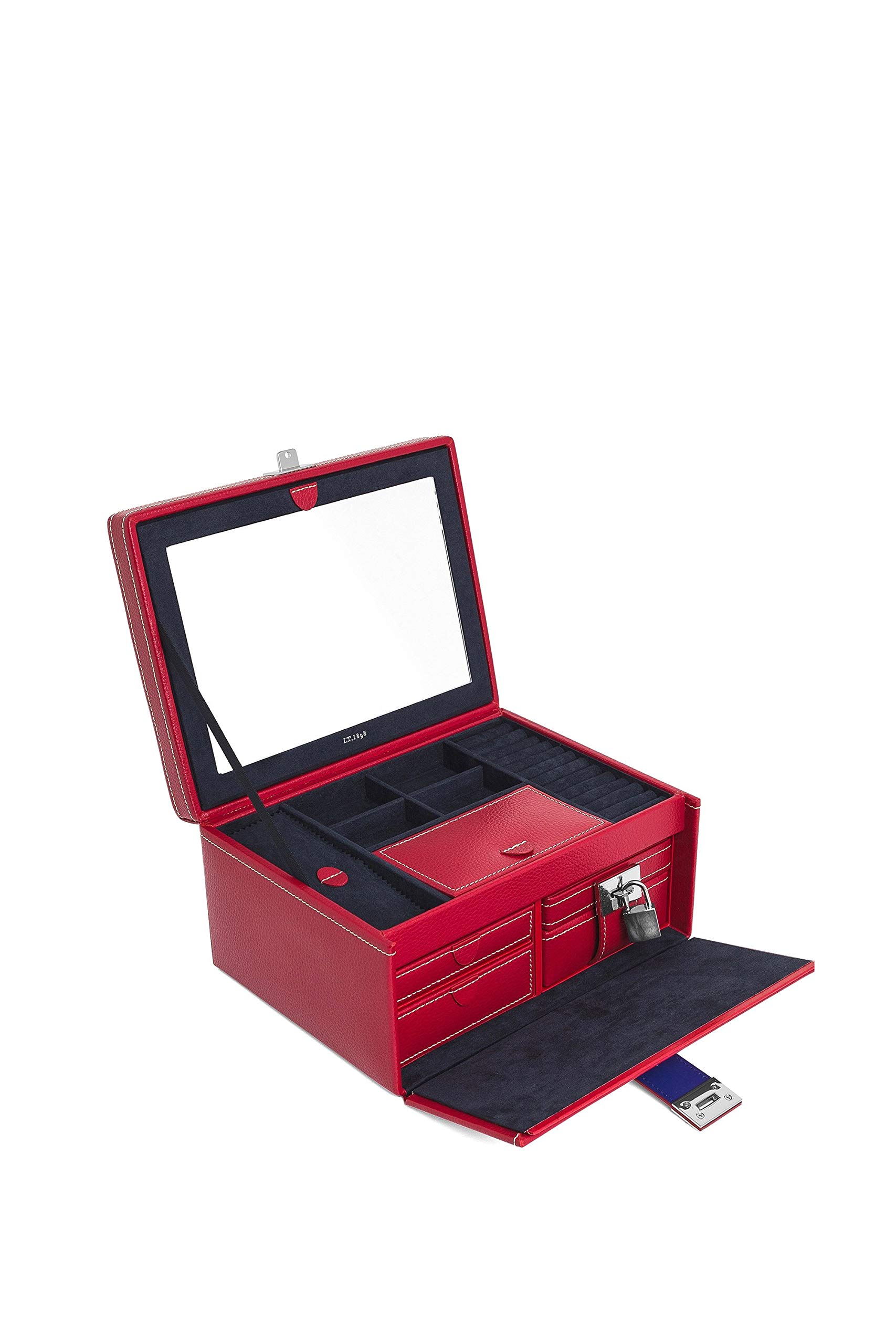 Le Tanneur Luggage boîte à bijoux cuir miroir voyage femme