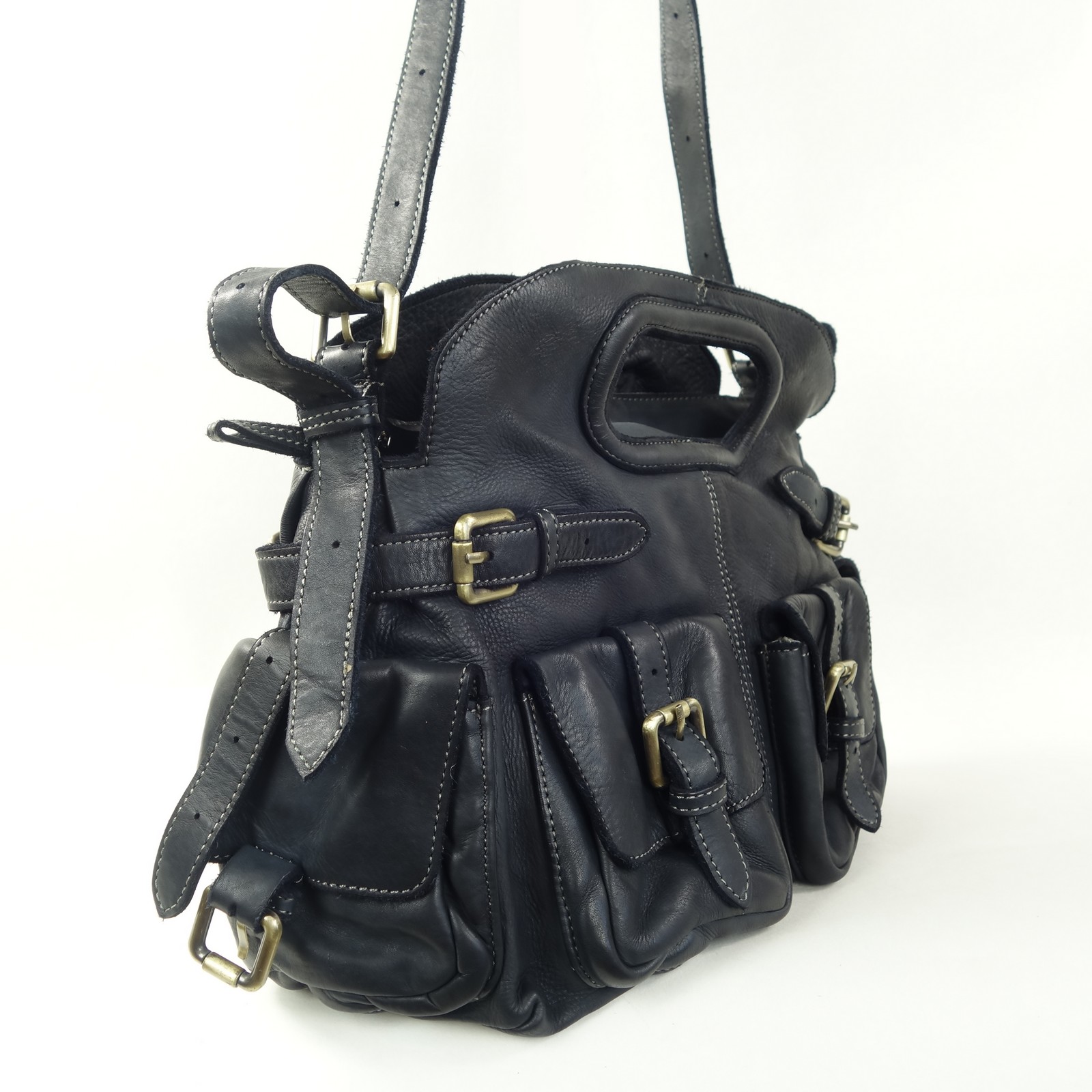 Collection Esprit Cuir Sac épaule Tina cuir noir vintage
