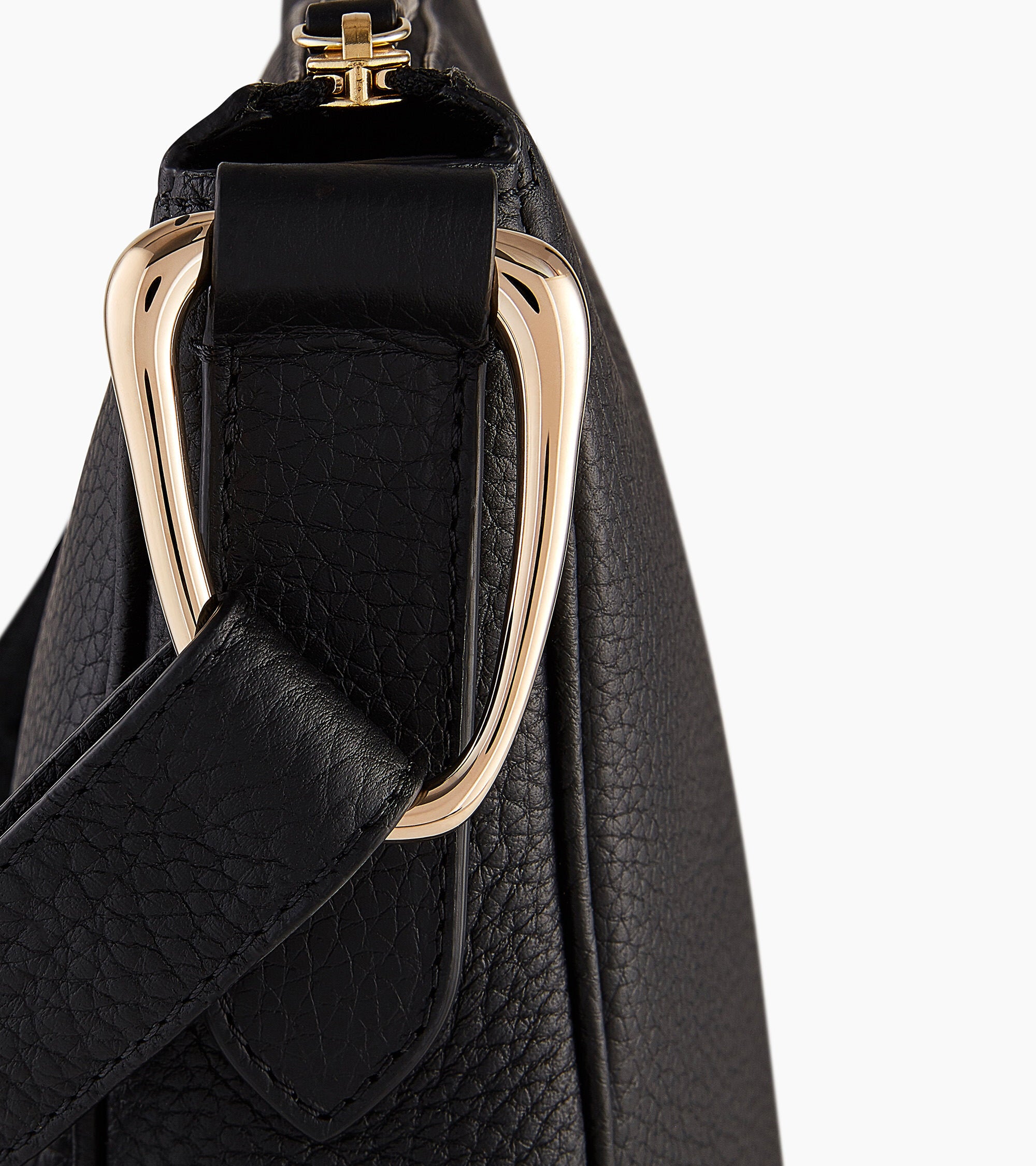 Le Tanneur Madeleine sac hobo moyen cuir grainé noir