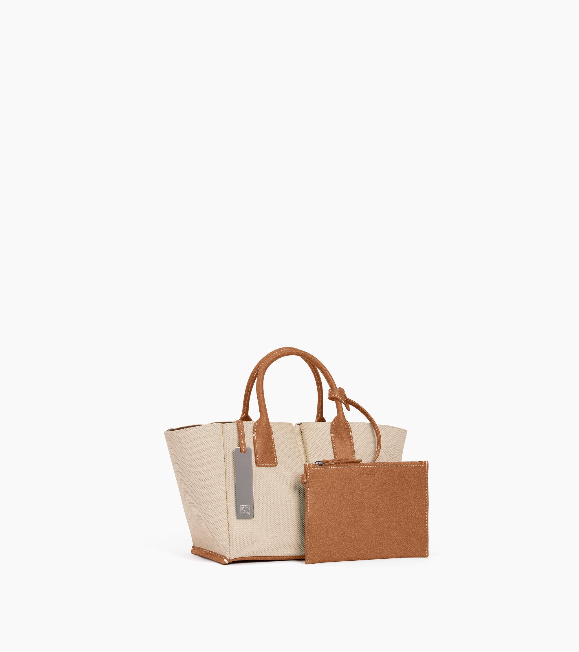 Le Tanneur Elena petit sac cuir toile naturel