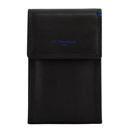 Le Tanneur étui clés cuir lisse noir bouton pression homme