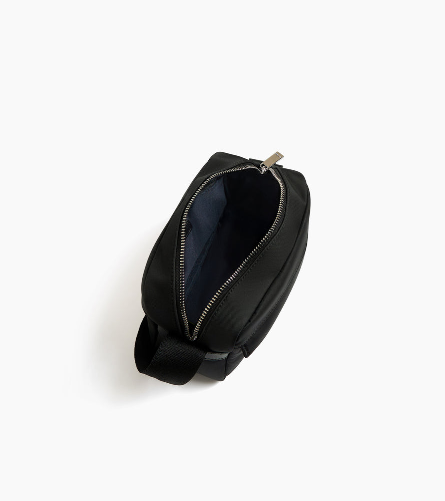 Le Tanneur Basile sac bandoulière toile nylon cuir noir