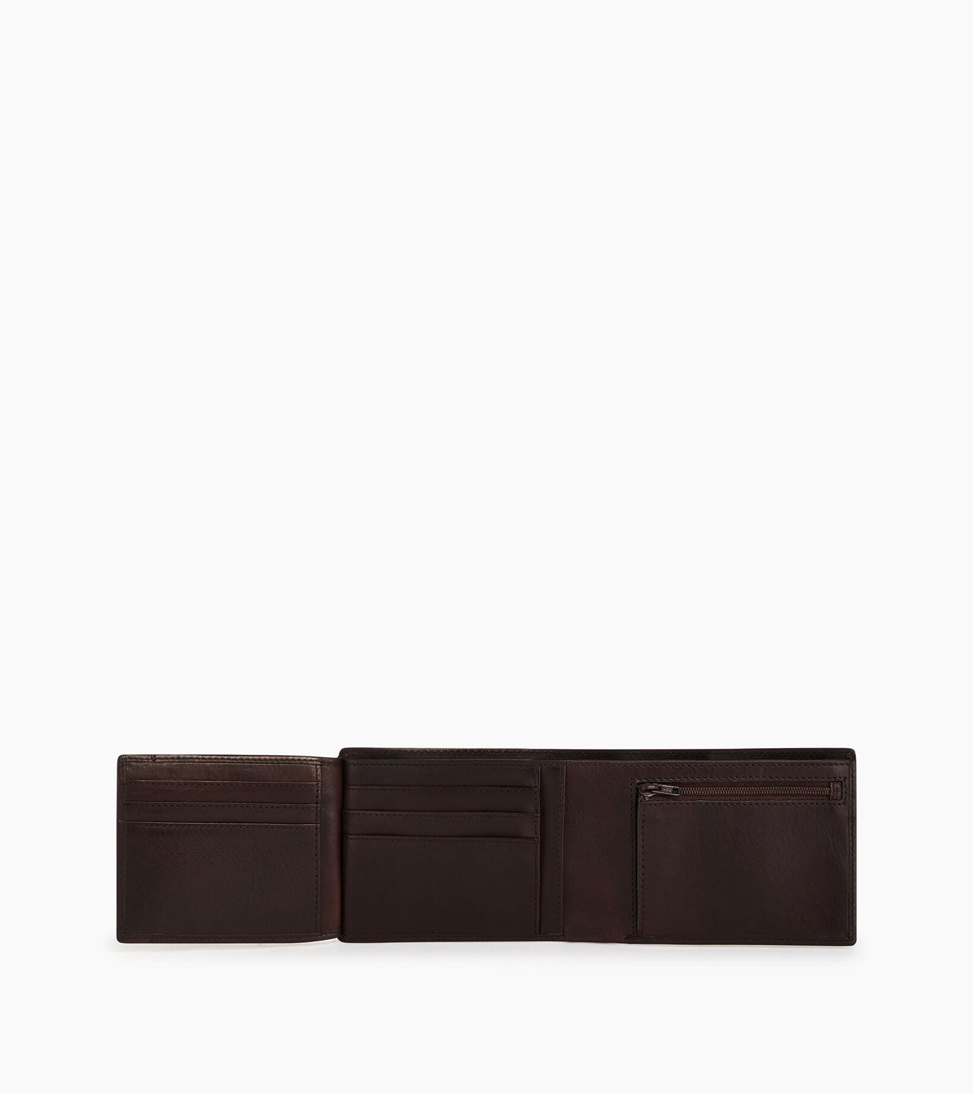 Le Tanneur Wallets portefeuille horizontal zippé cuir huilé marron