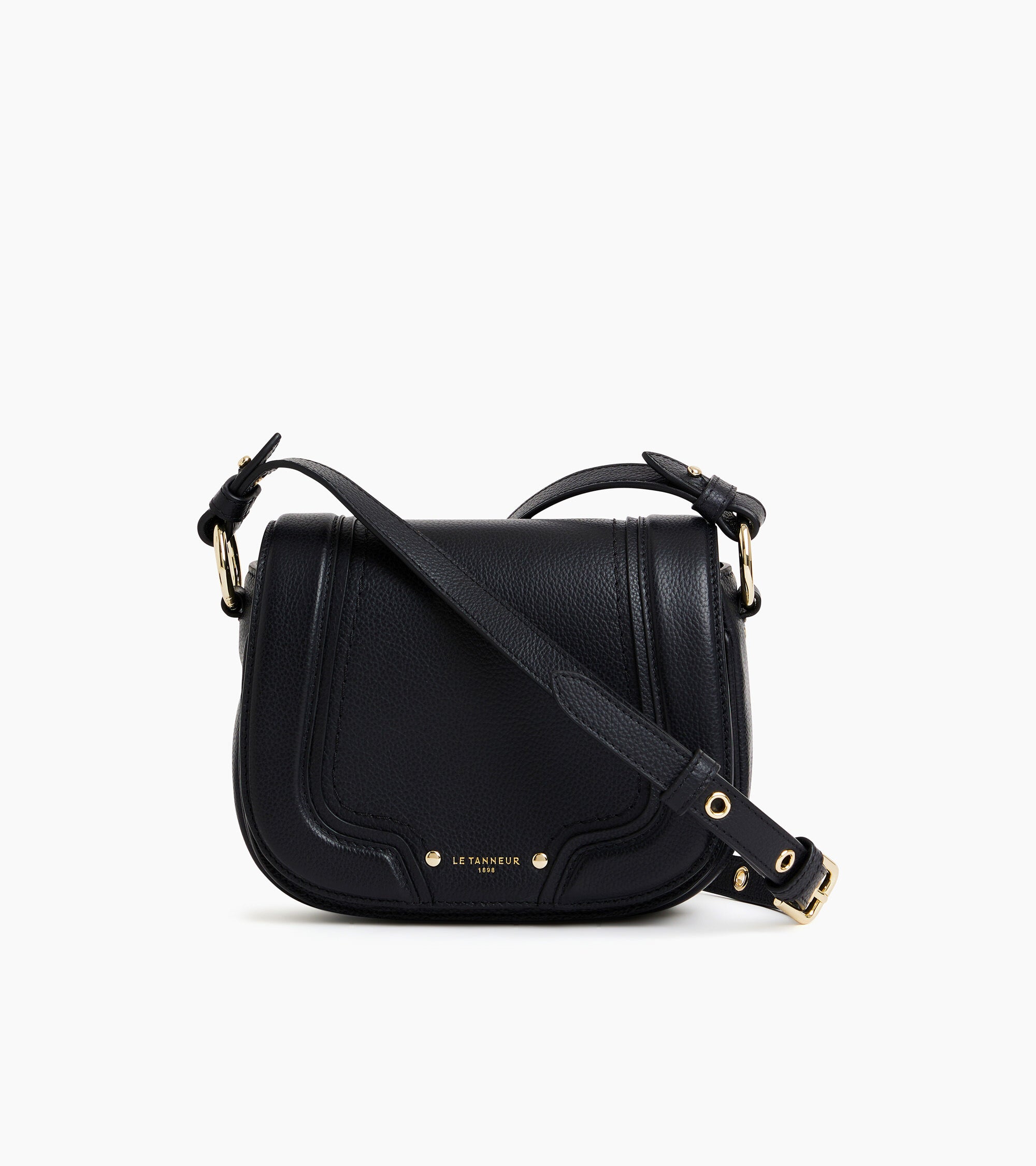 Le Tanneur Ella petit sac bandoulière cuir grainé noir
