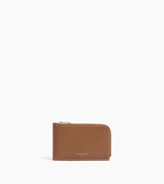 Le Tanneur Albertine porte-cartes cuir lisse marron tan