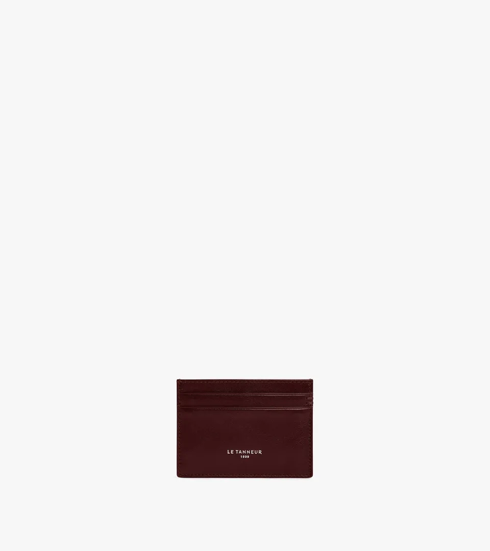 Le Tanneur Lucien porte-cartes cuir huilé rouge
