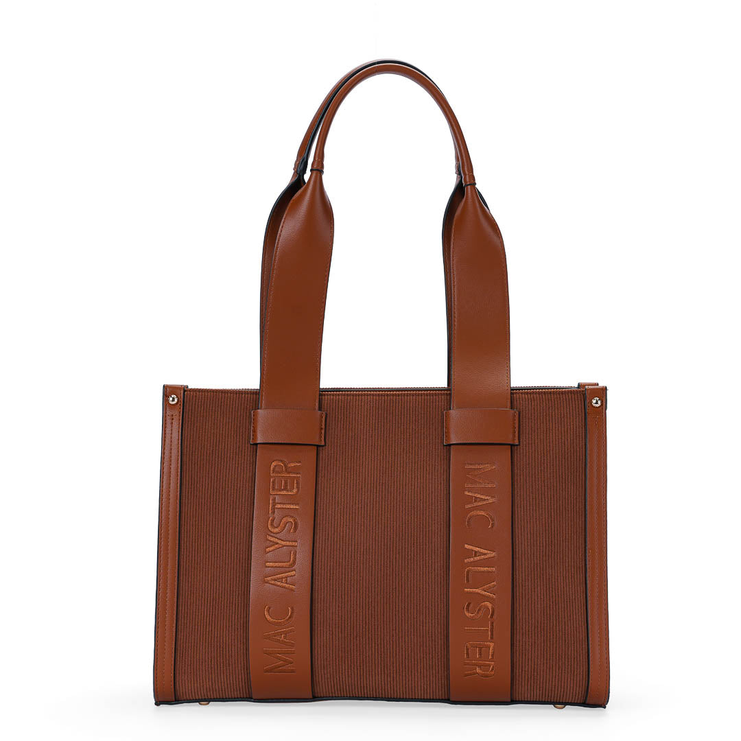 MAC ALYSTER Clover Velours sac cabas marron 37x26 cm