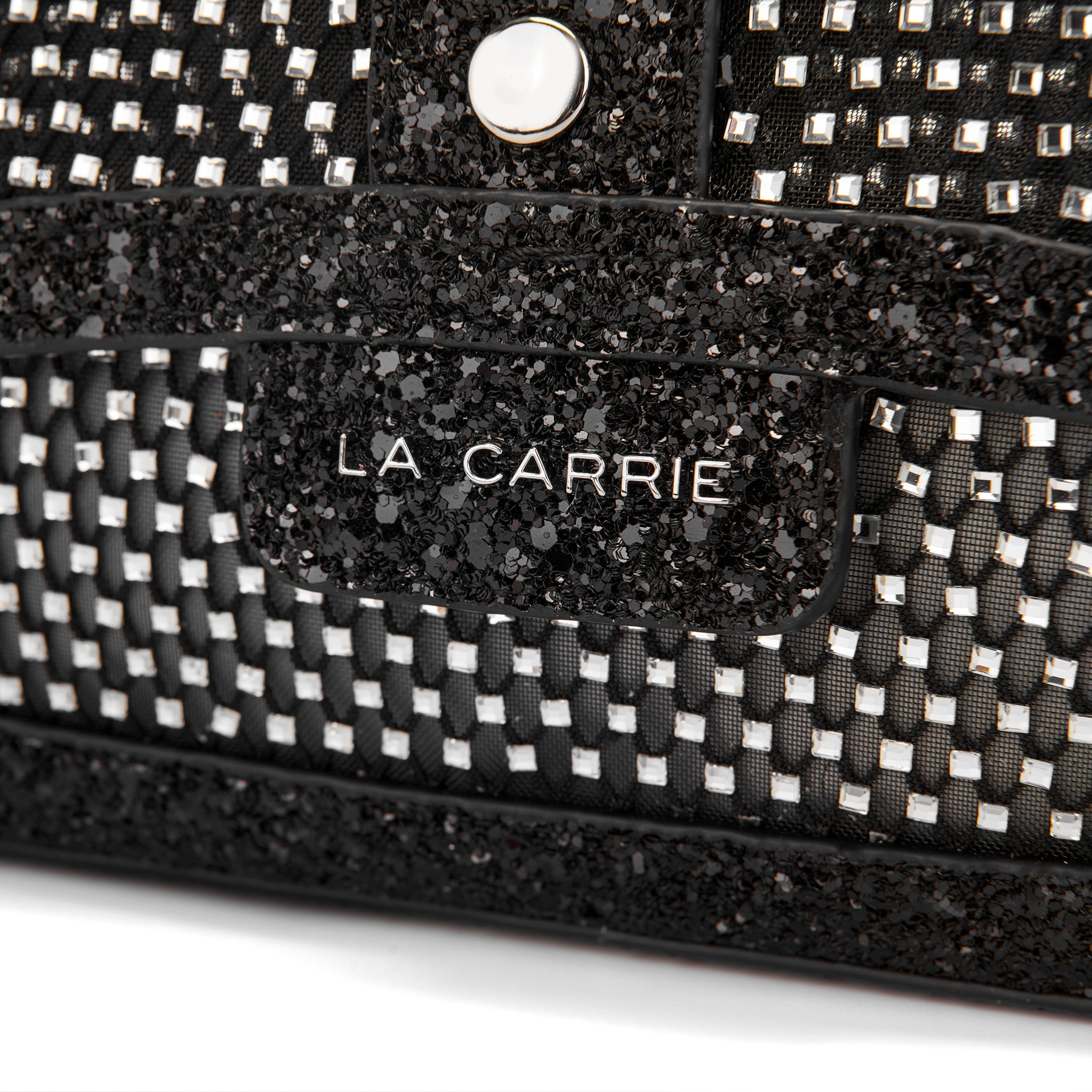 La Carrie Night Edition sac bandoulière noir maille glitter