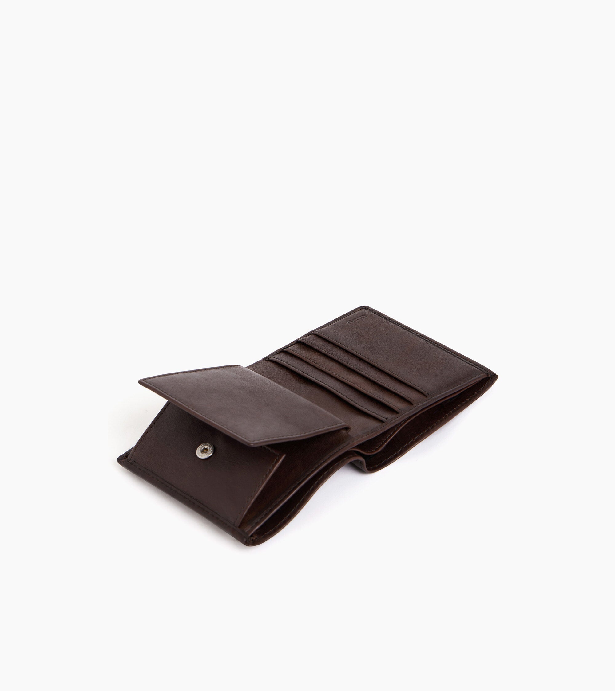 Le Tanneur Gary porte-monnaie boite cuir huile marron