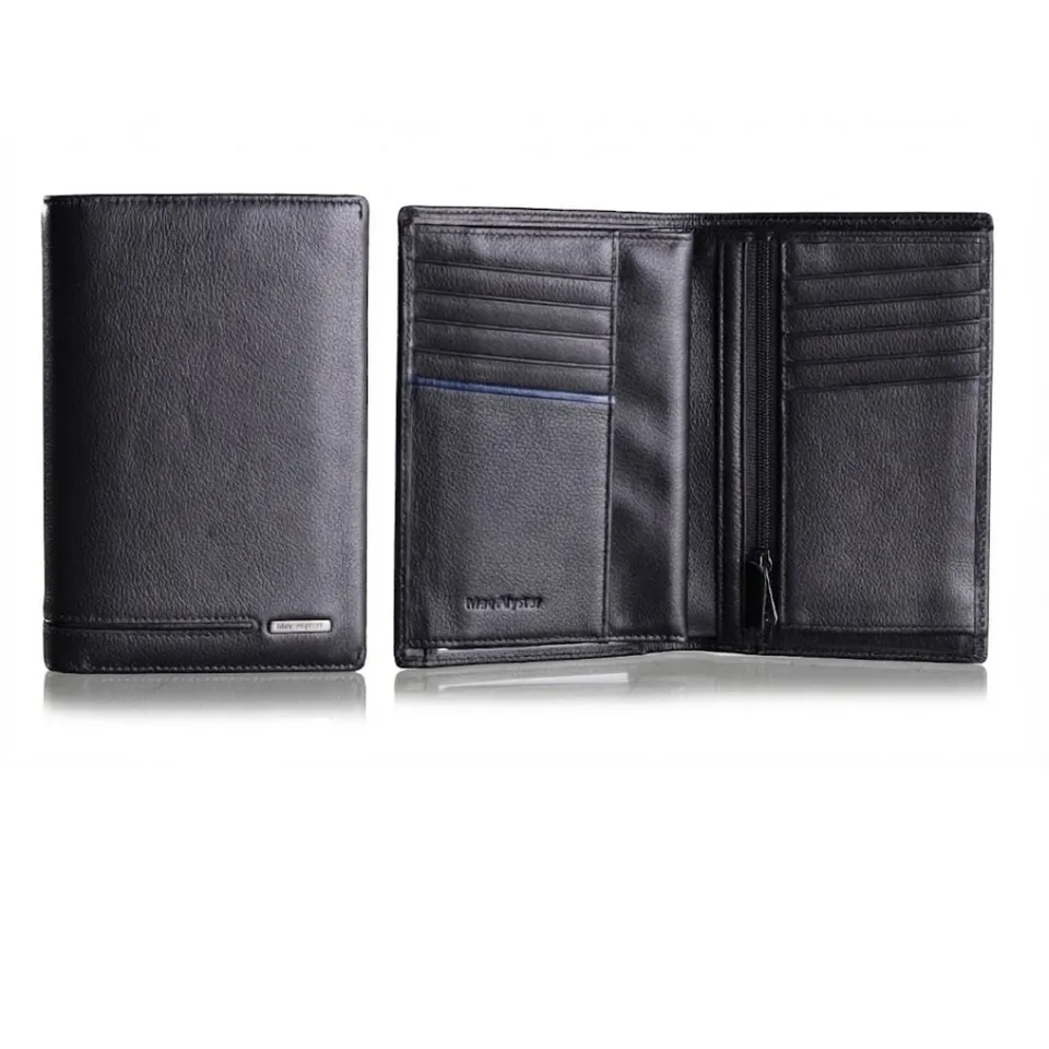 Mac Alyster Signature portefeuille 3 volets Noir/Noir grande capacité
