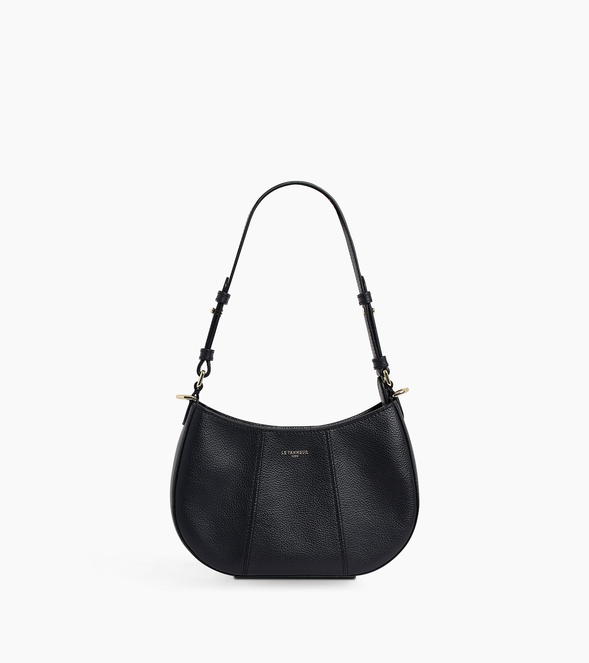 Le Tanneur Juliette petit sac demi-lune sac noir cuir grainé