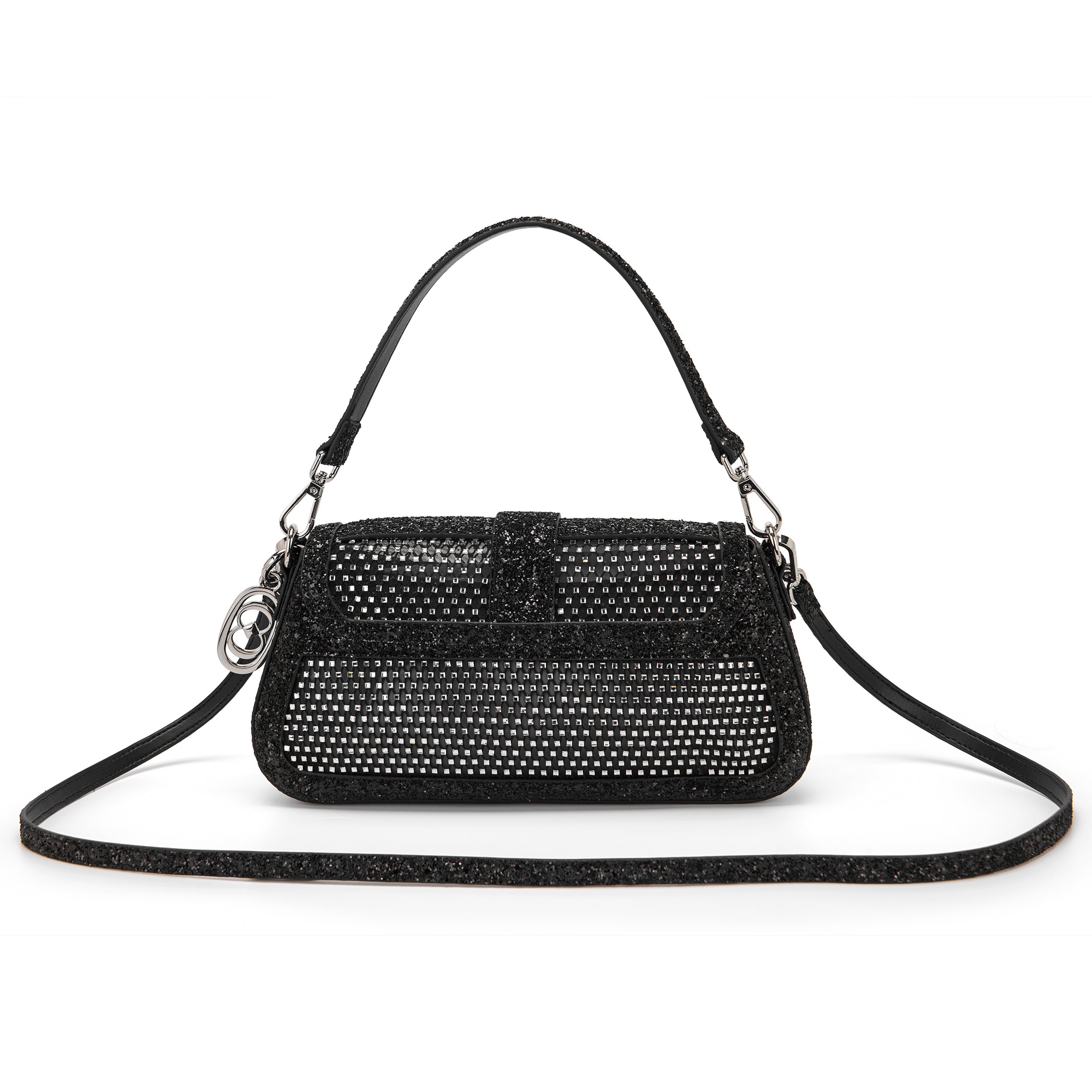 La Carrie Night Edition sac bandoulière noir maille glitter