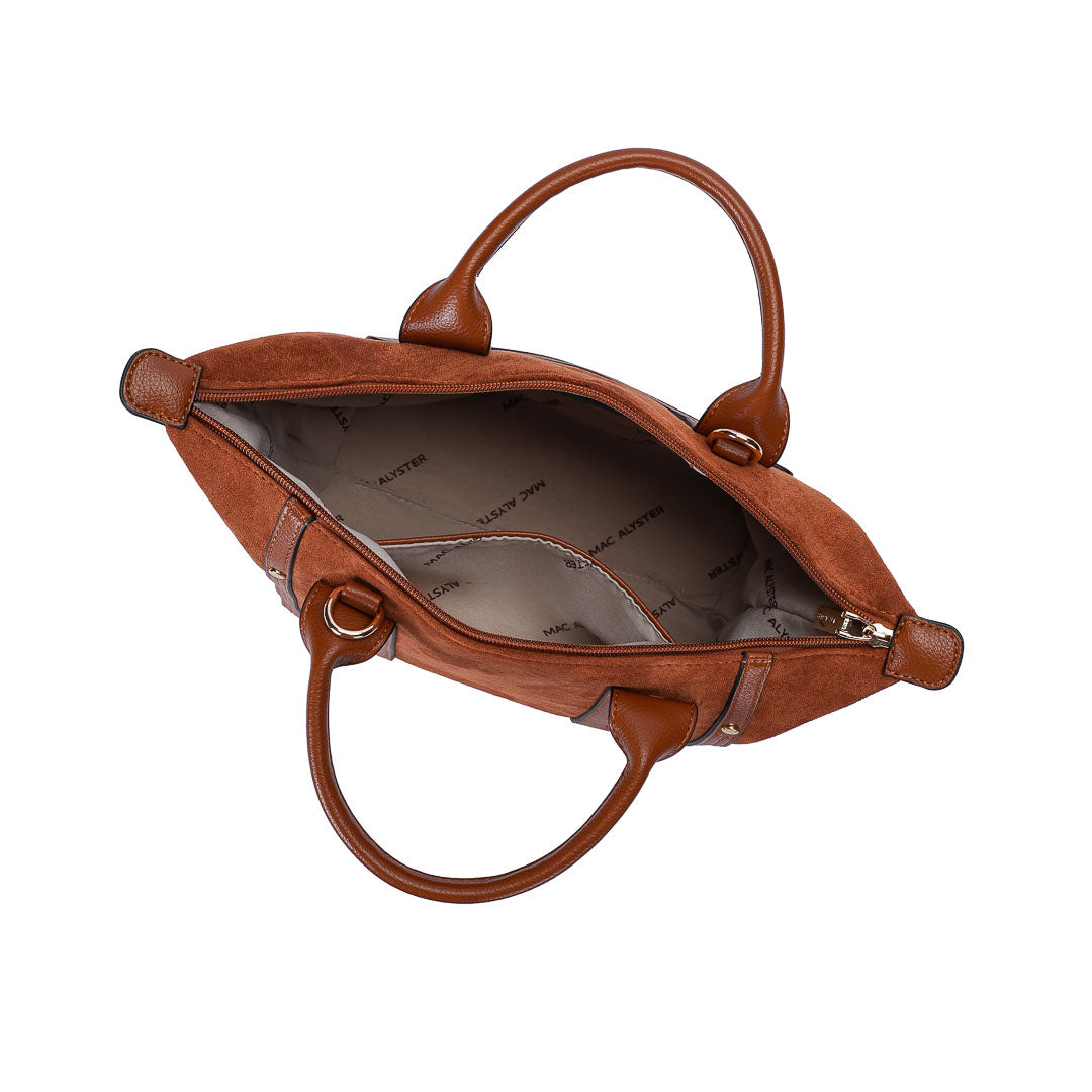 Mac Alyster Abrielle Daim sac à main cognac 34 cm