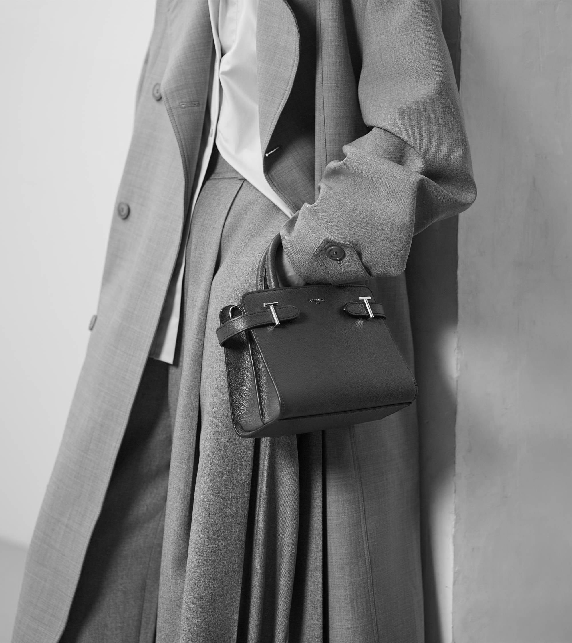 Le Tanneur Emilie Petit Sac à Main Cuir Grainé 3 Compartiments