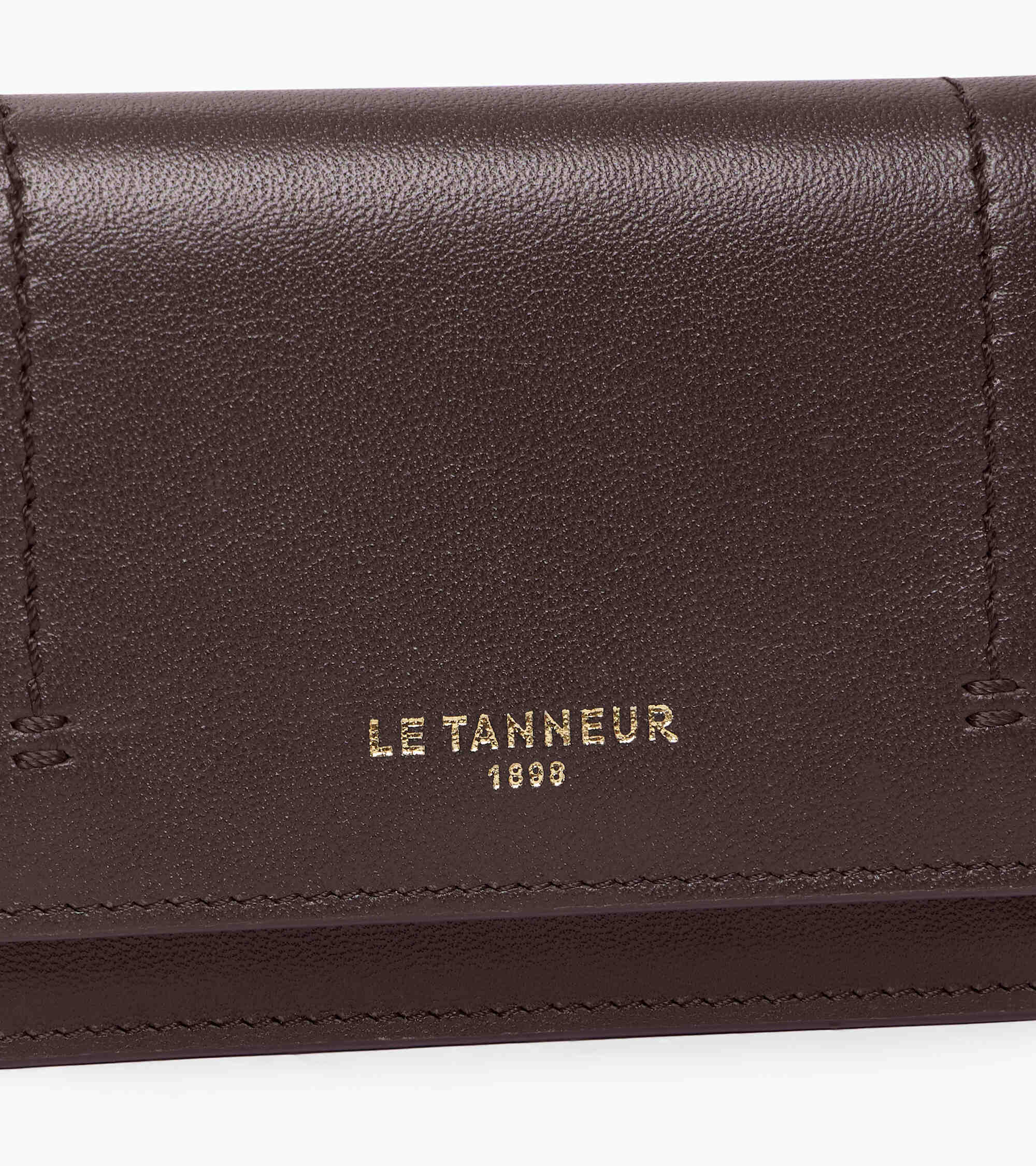 Le Tanneur Louison porte-cartes cuir lisse Brown Arabica