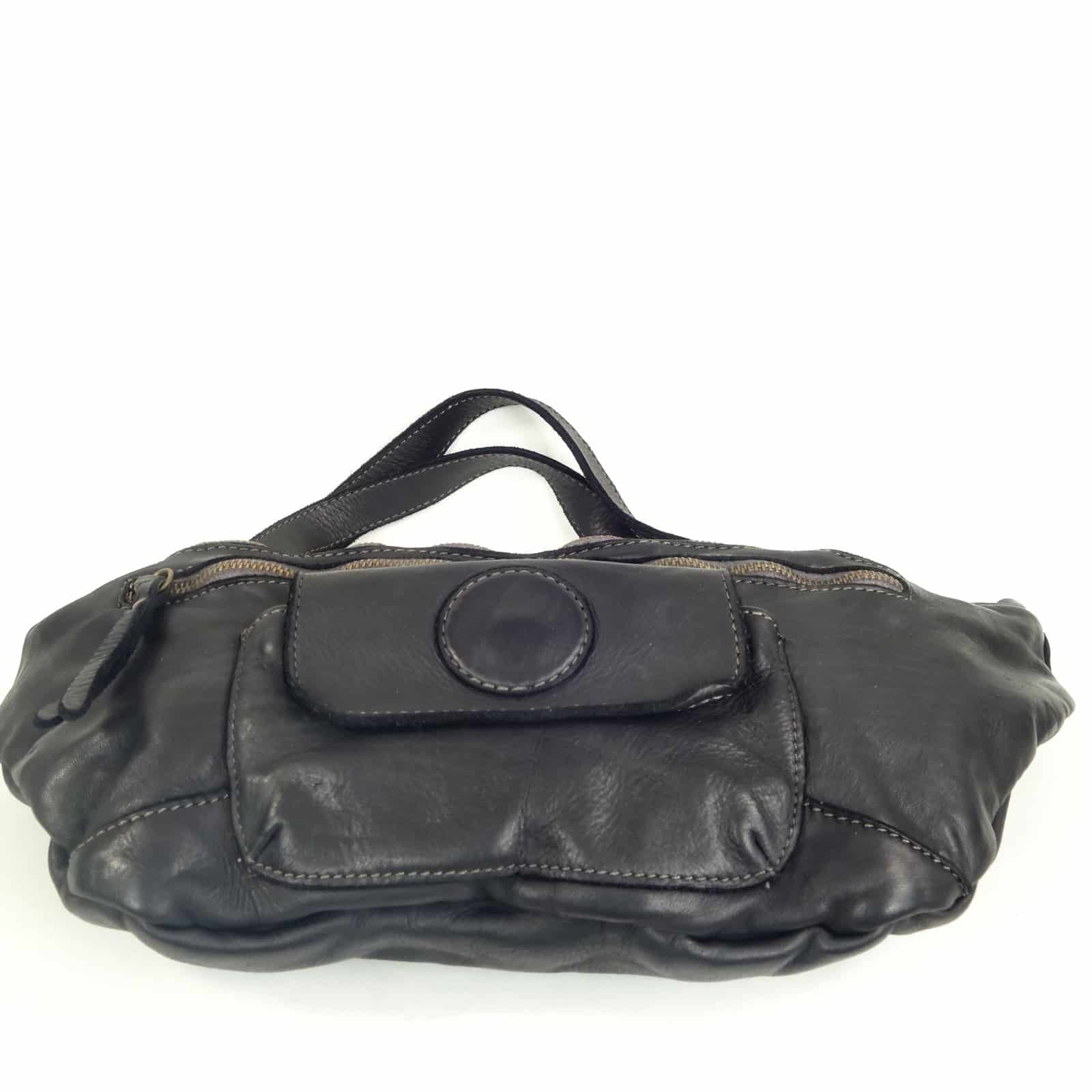 Collection Esprit Cuir DARIO sac banane XL noir cuir