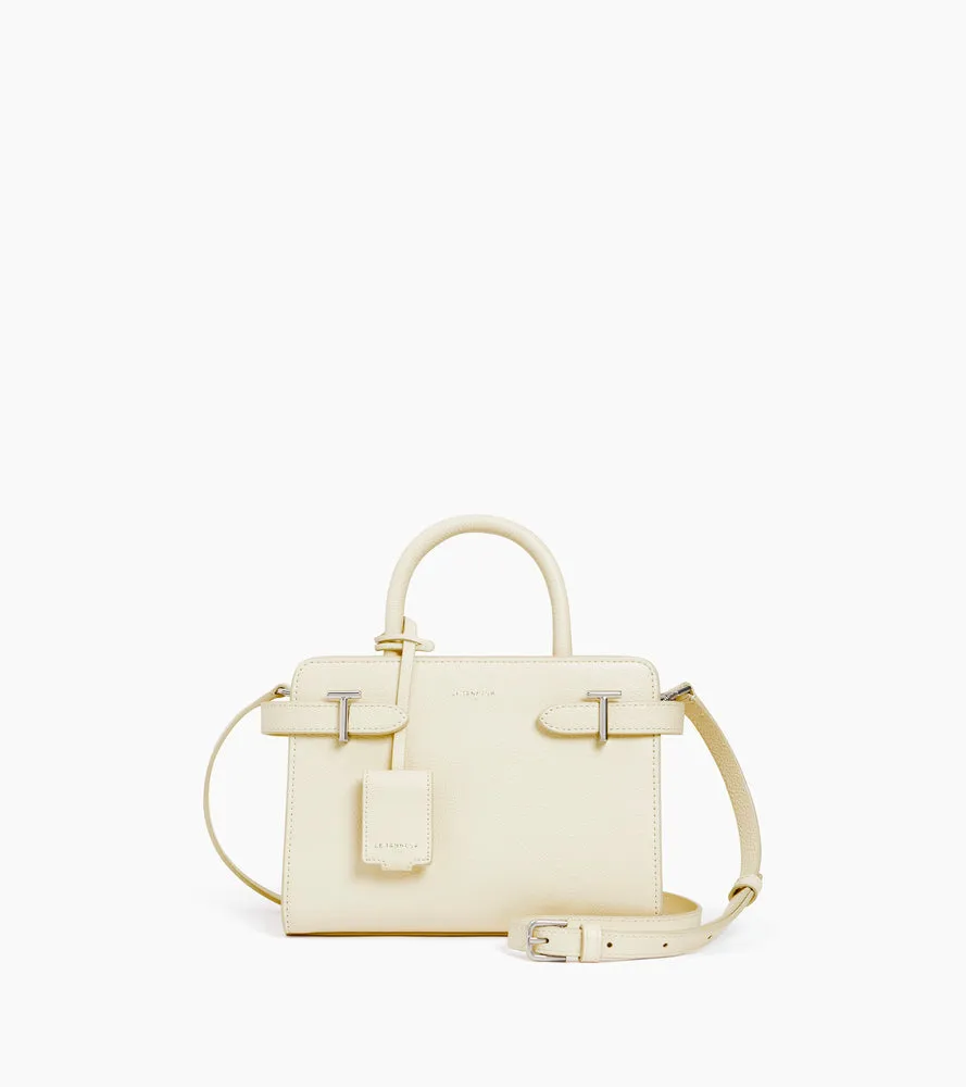Le Tanneur Emilie petit sac main cuir graine blanc fleur de sel