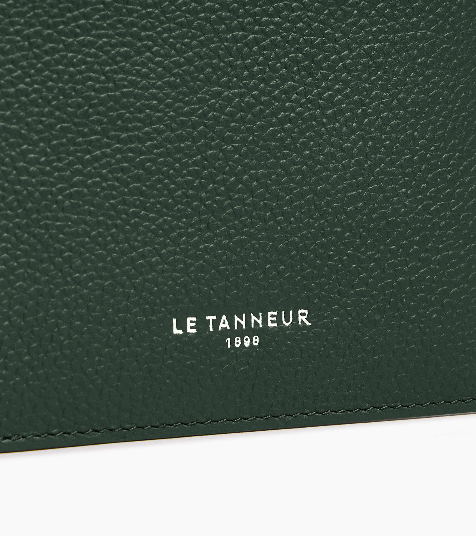 Le Tanneur Lucien porte-cartes cuir grainé vert malachite