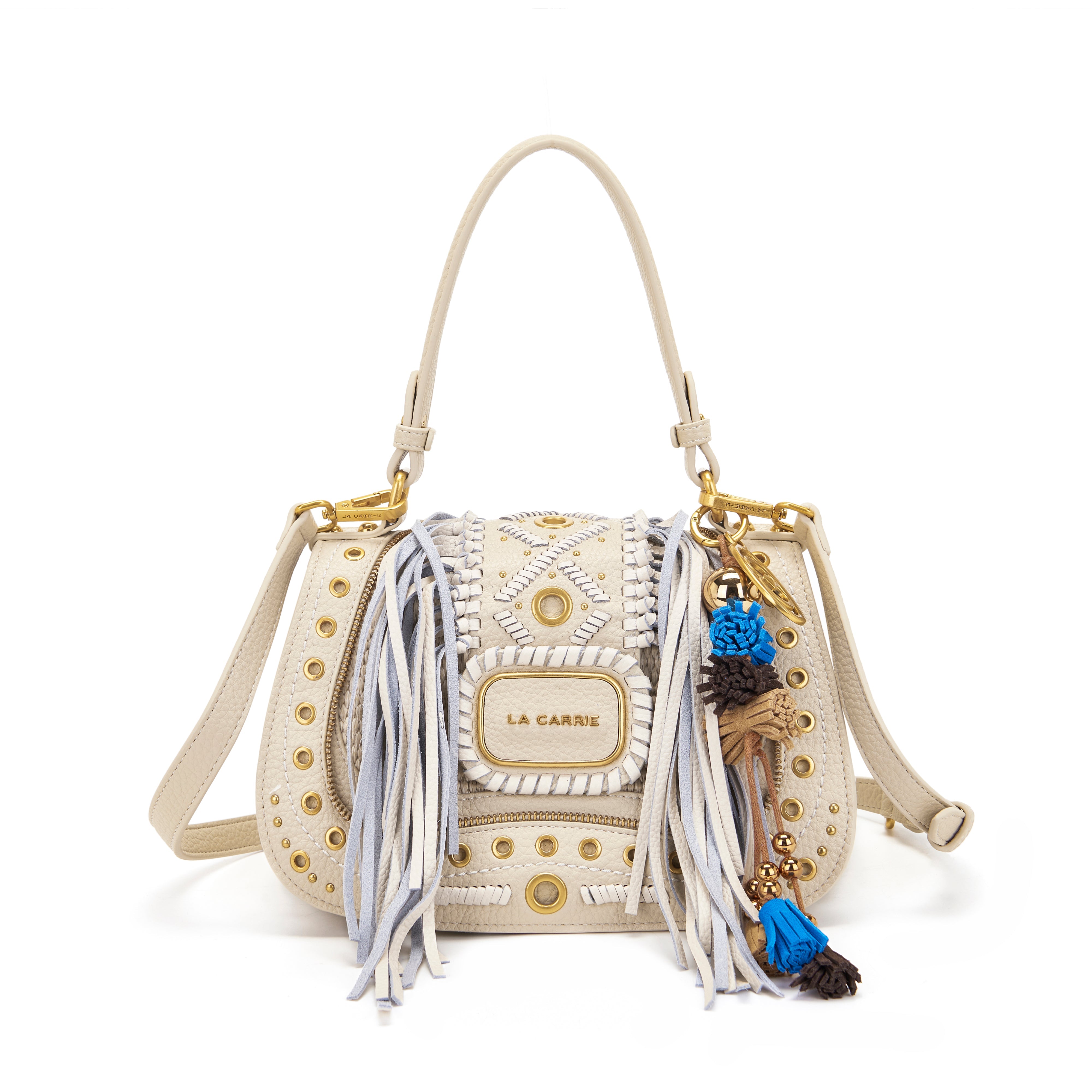 La Carrie Bag Jungle sac main tresse ivoire 26x11x17 cm