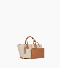 Le Tanneur Elena sac toile coton cuir grainé clutch