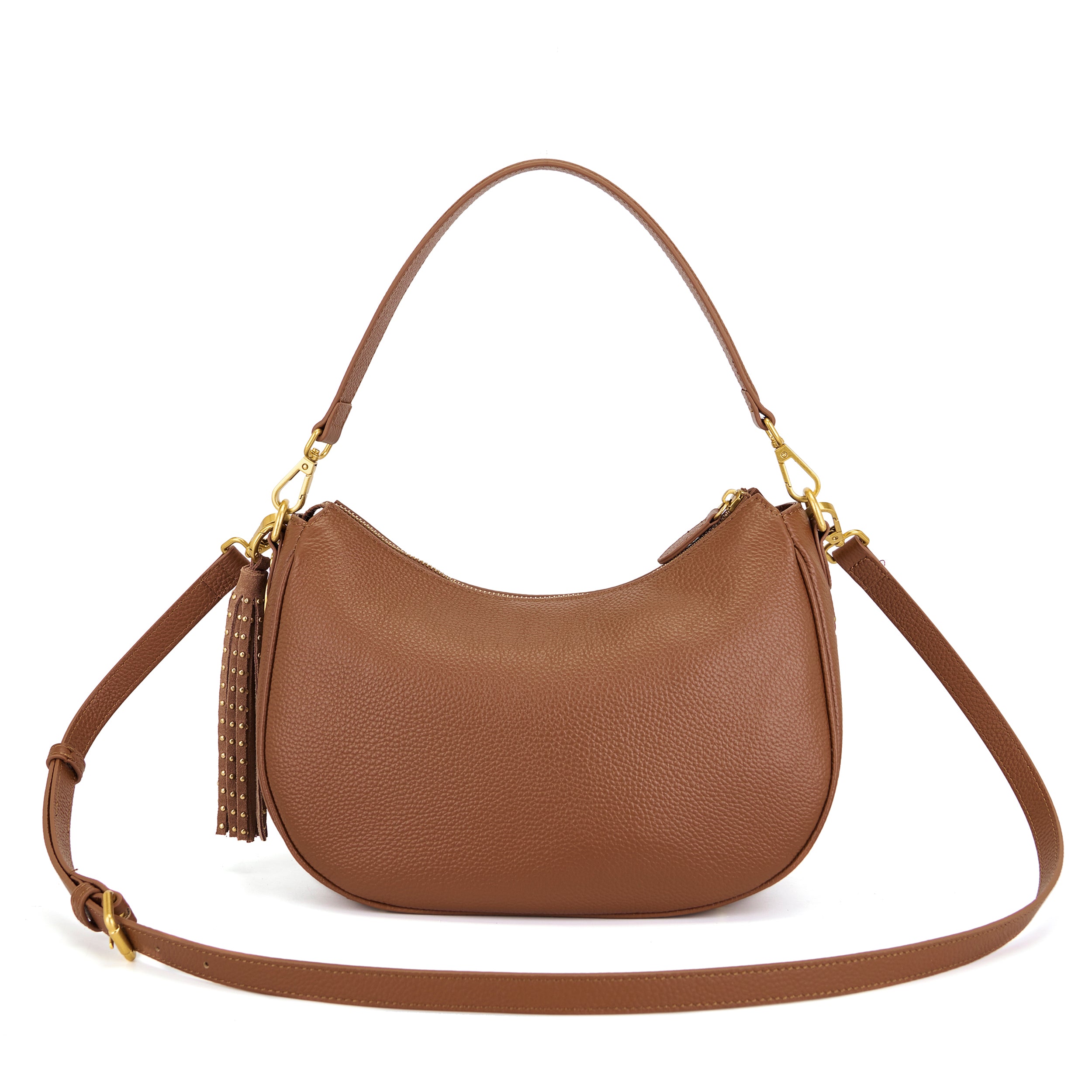 La Carrie Eclipse sac bandoulière cuoio cuir clouté 32x21cm