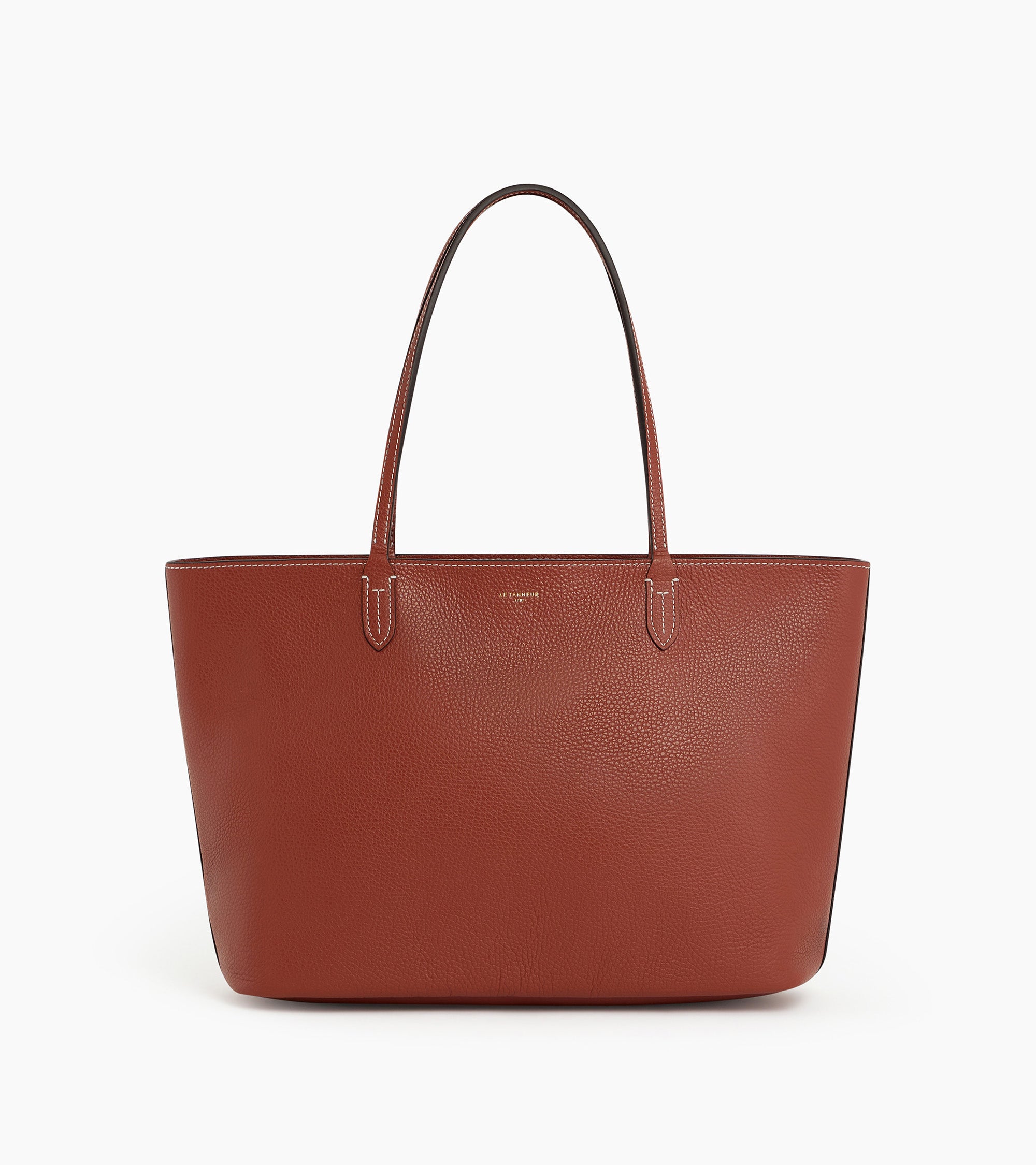 Le Tanneur Louise grand cabas cuir grainé Marron