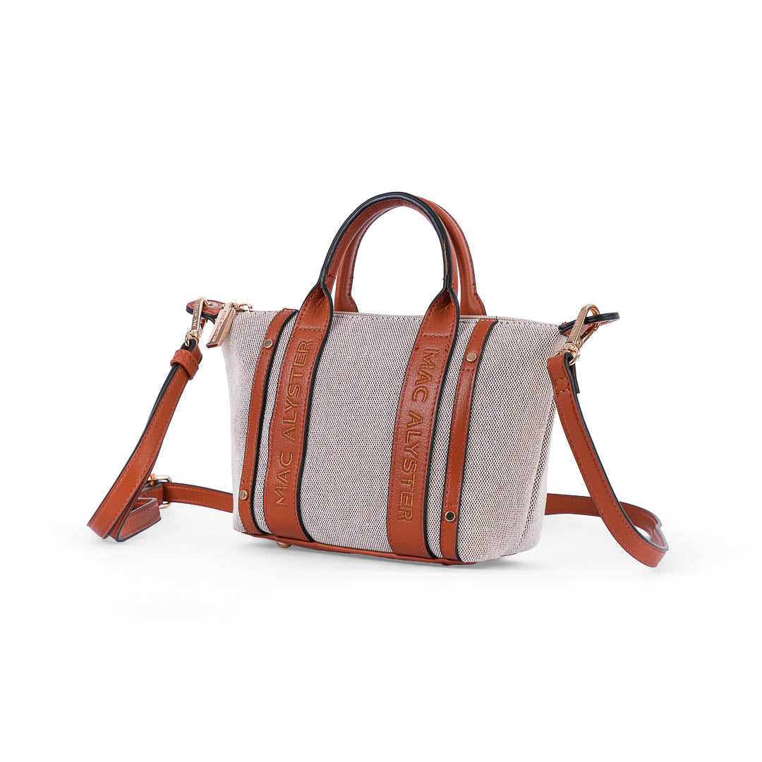 MAC ALYSTER Abrielle Lin petit sac main noir anses rondes