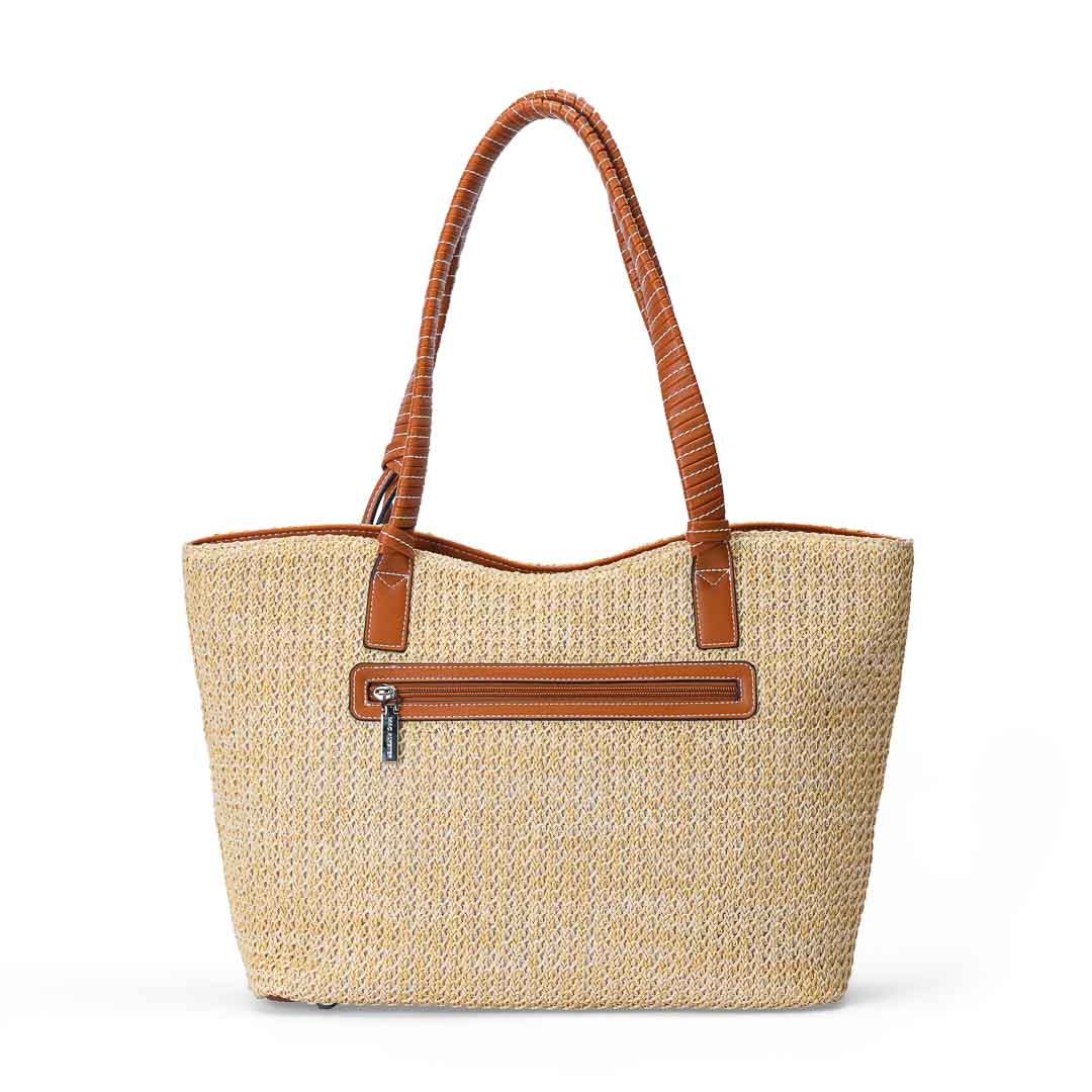 MAC ALYSTER SAINT-MALO sac shopping cognac paille