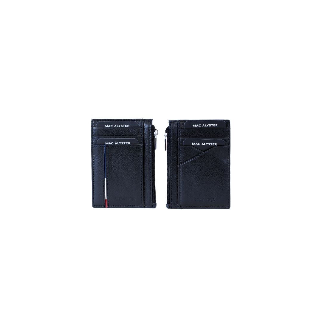 MAC ALYSTER Fleuron porte-cartes 4CC marine monnaie zippée