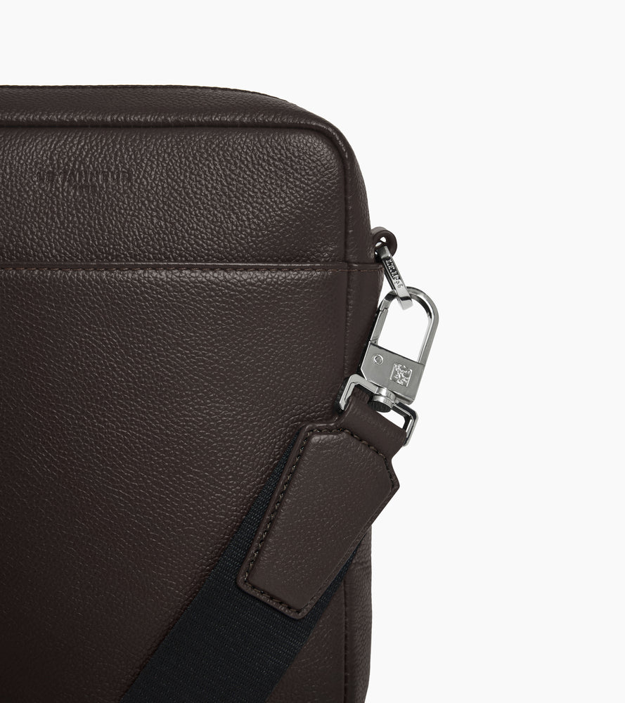 Le Tanneur Marceau petite sacoche cuir grainé marron café