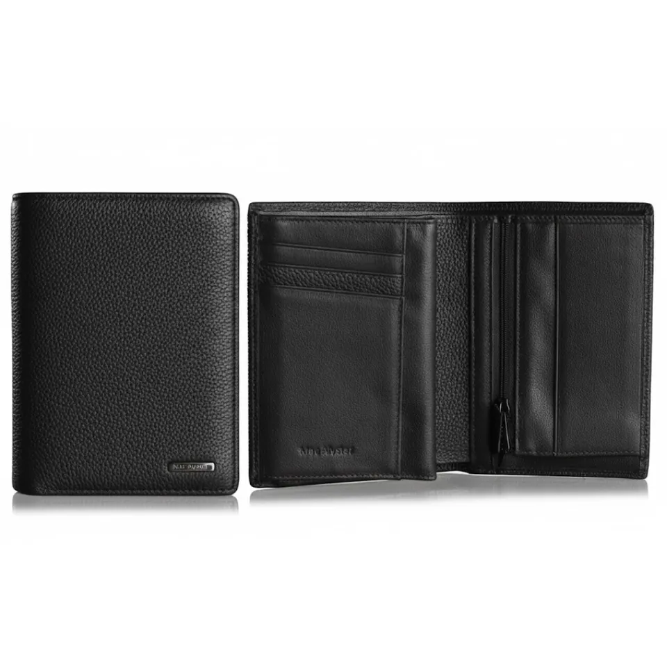 MAC ALYSTER Premium portefeuille européen 3 volets noir cartes