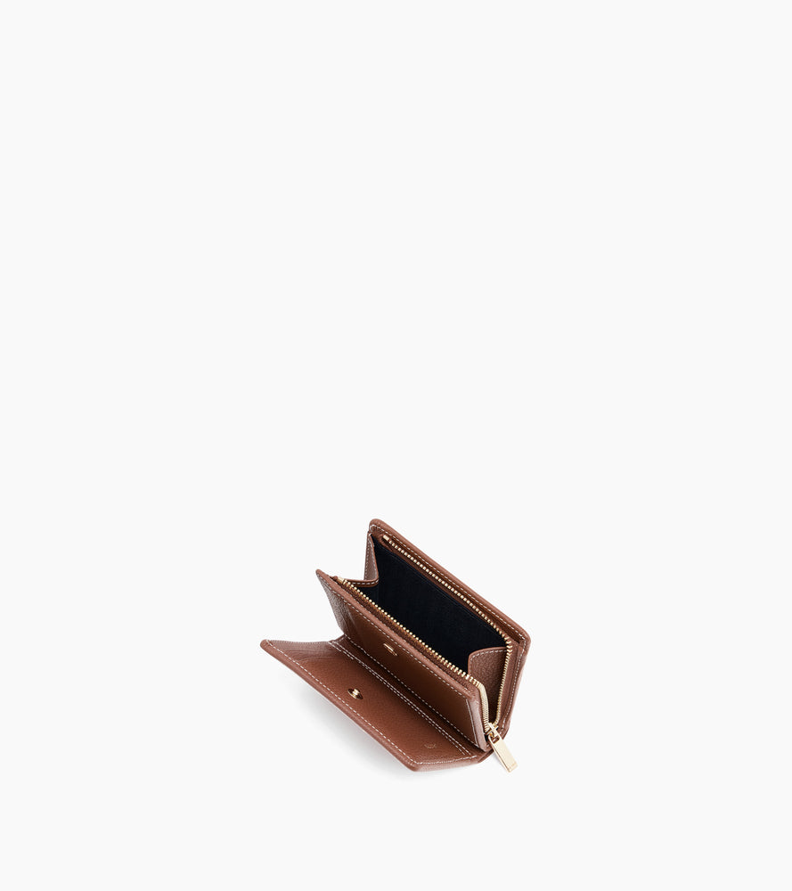 Le Tanneur Ella petit portefeuille cuir grainé marron