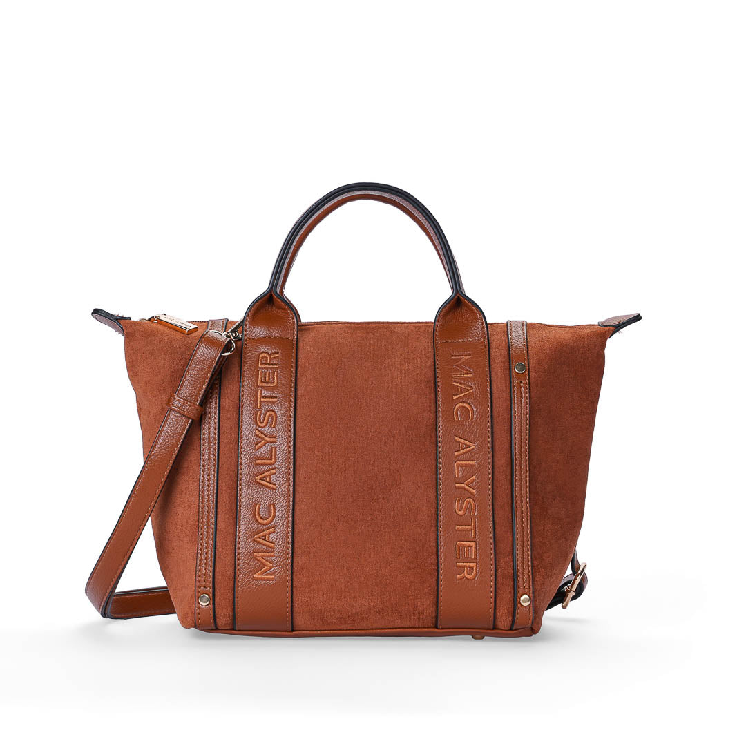 Mac Alyster Abrielle Daim sac à main cognac 34 cm