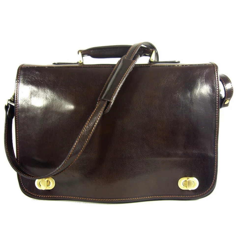 Collection Esprit Cuir Giacomo cartable cuir brun A4 15 pouces