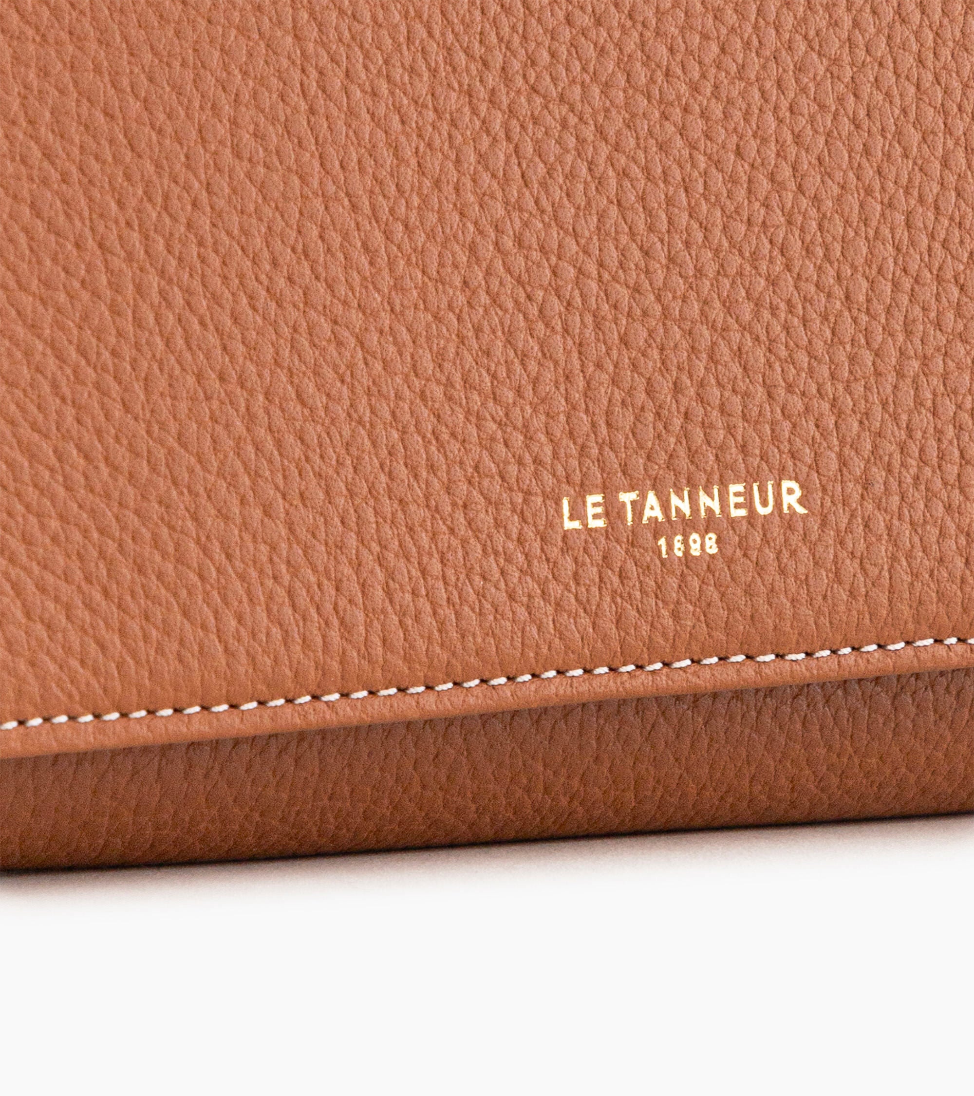 Le Tanneur Emilie portefeuille cuir grainé marron tan