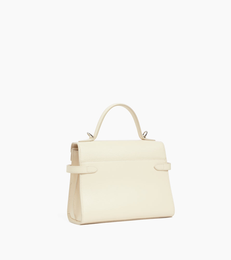 Le Tanneur Emilie sac à main cuir grainé blanc Fleur de Sel