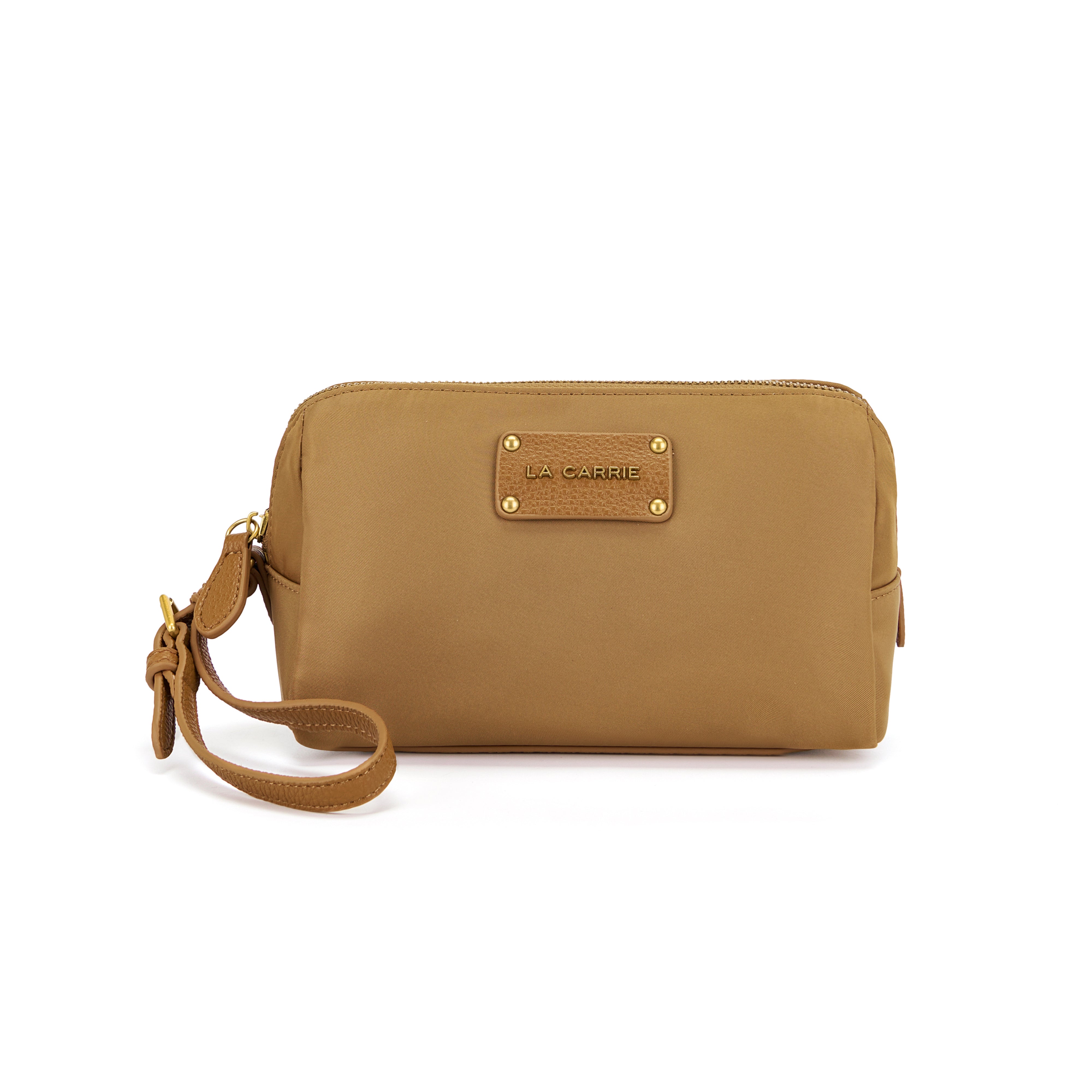 La Carrie Bag In&Out pochette camel nylon 22x9x12cm