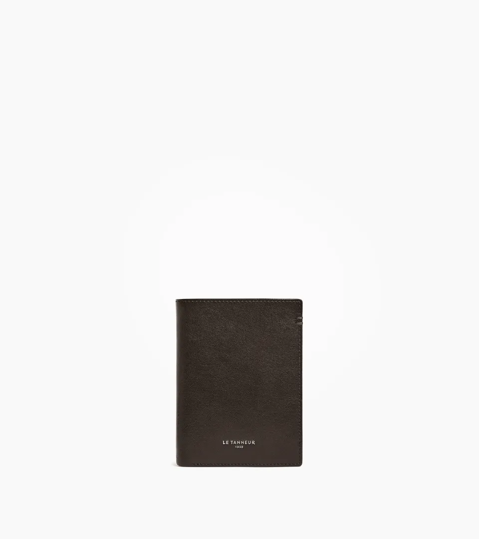 Le Tanneur Lucien Portefeuille Vertical Cuir Brown Coffee Zippé