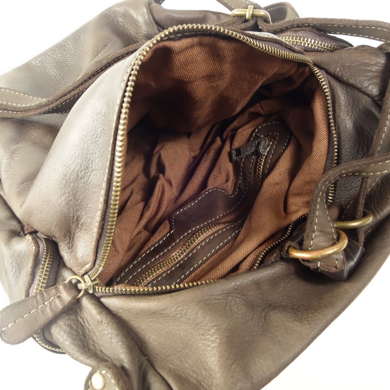 Collection Esprit Cuir Milo sac à dos cuir marron foncé vieilli